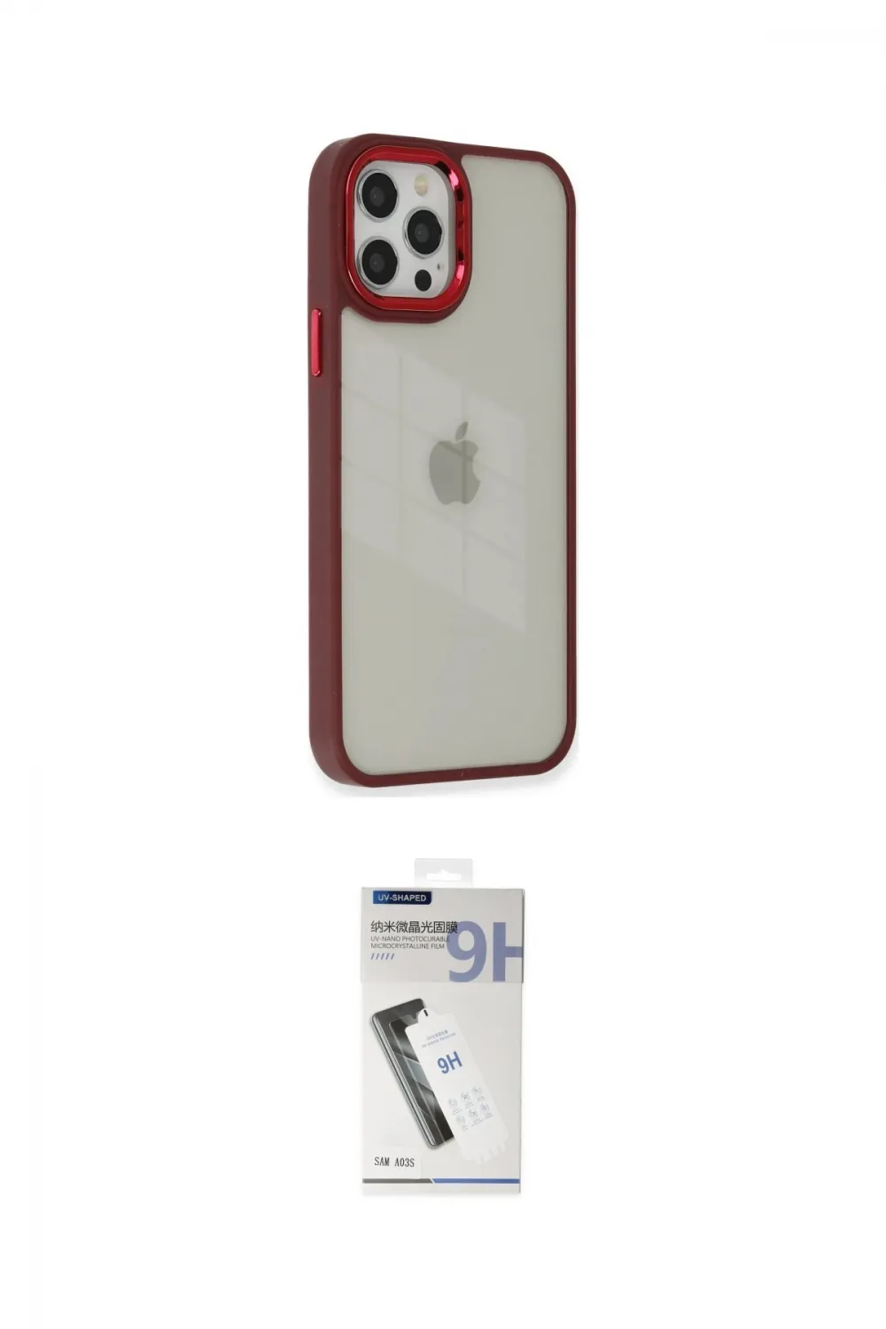 ieg™ iPhone 12 Pro Max Kılıf Eksen Doku Prime - Şeffaf Uv Polymer Nano Ekran Koruyucu