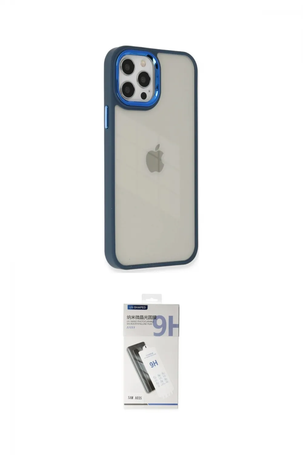 ieg™ iPhone 12 Pro Max Kılıf Eksen Doku Prime - Şeffaf Uv Polymer Nano Ekran Koruyucu