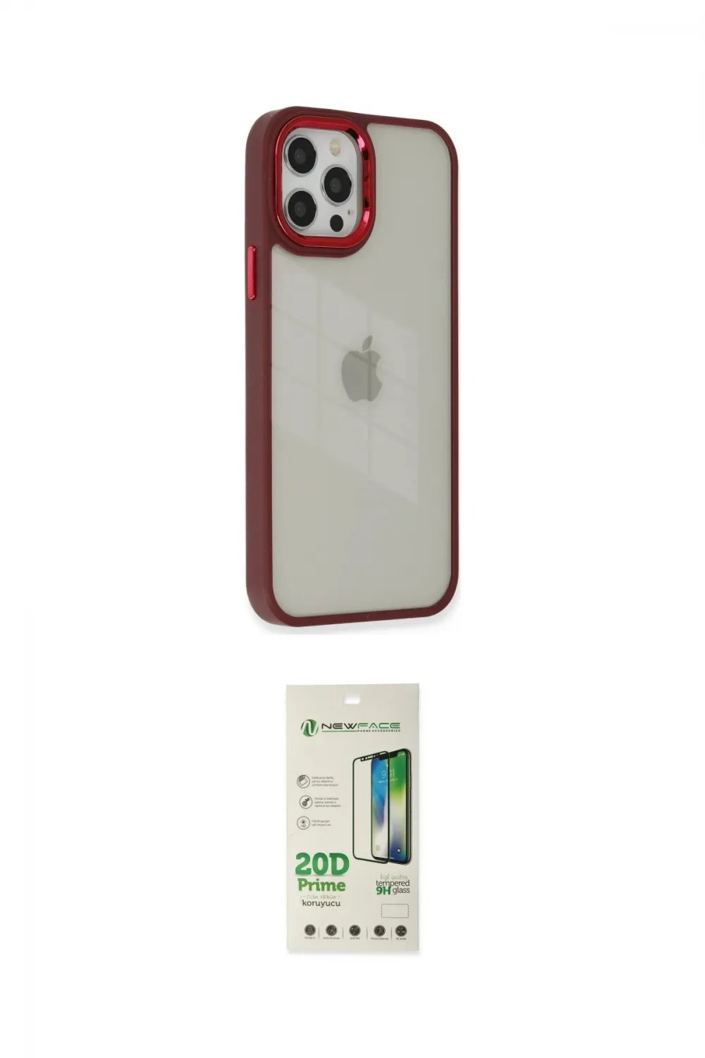 ieg™ iPhone 12 Pro Max Kılıf Eksen Doku Prime - Siyah 20D Premium Cam Ekran Koruyucu