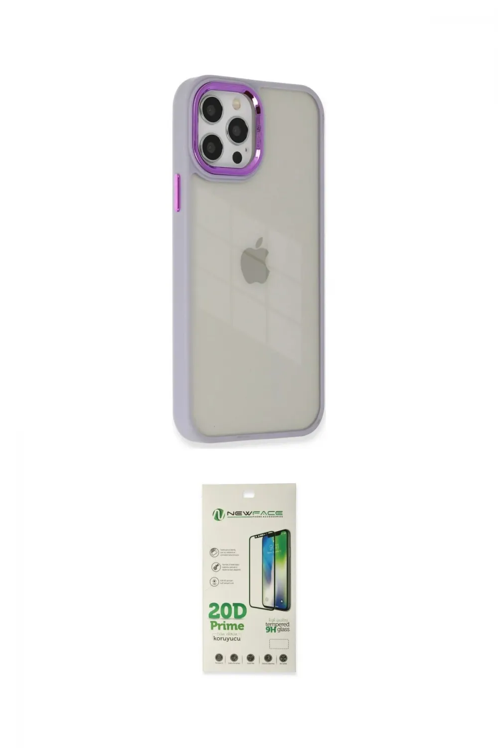 ieg™ iPhone 12 Pro Max Kılıf Eksen Doku Prime - Siyah 20D Premium Cam Ekran Koruyucu
