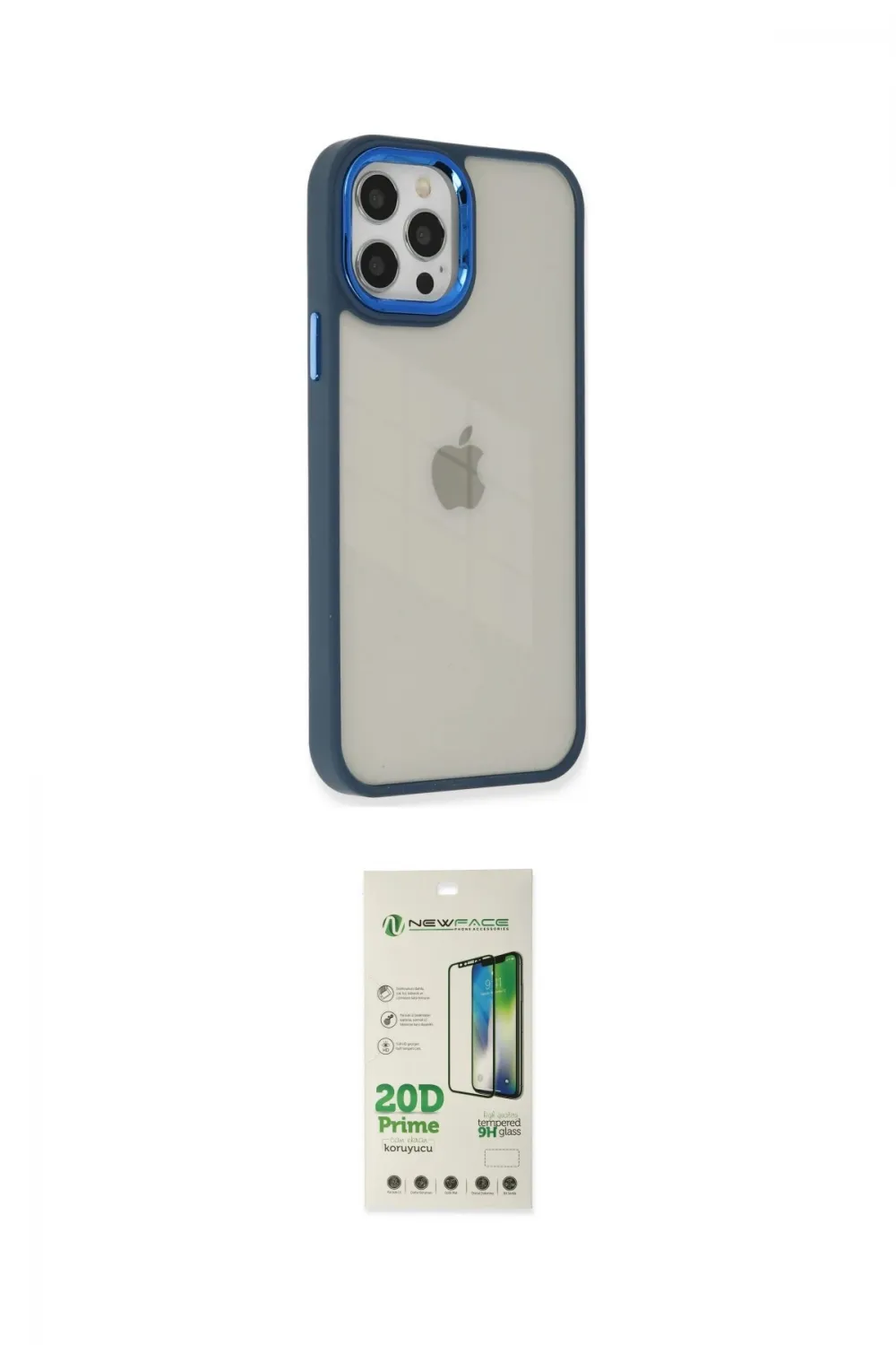 ieg™ iPhone 12 Pro Max Kılıf Eksen Doku Prime - Siyah 20D Premium Cam Ekran Koruyucu