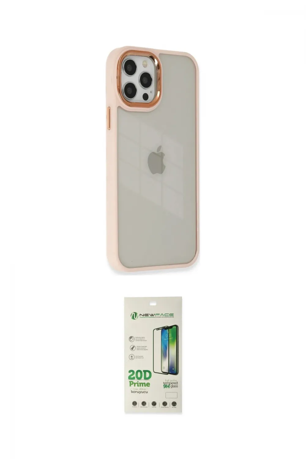 ieg™ iPhone 12 Pro Max Kılıf Eksen Doku Prime - Siyah 20D Premium Cam Ekran Koruyucu