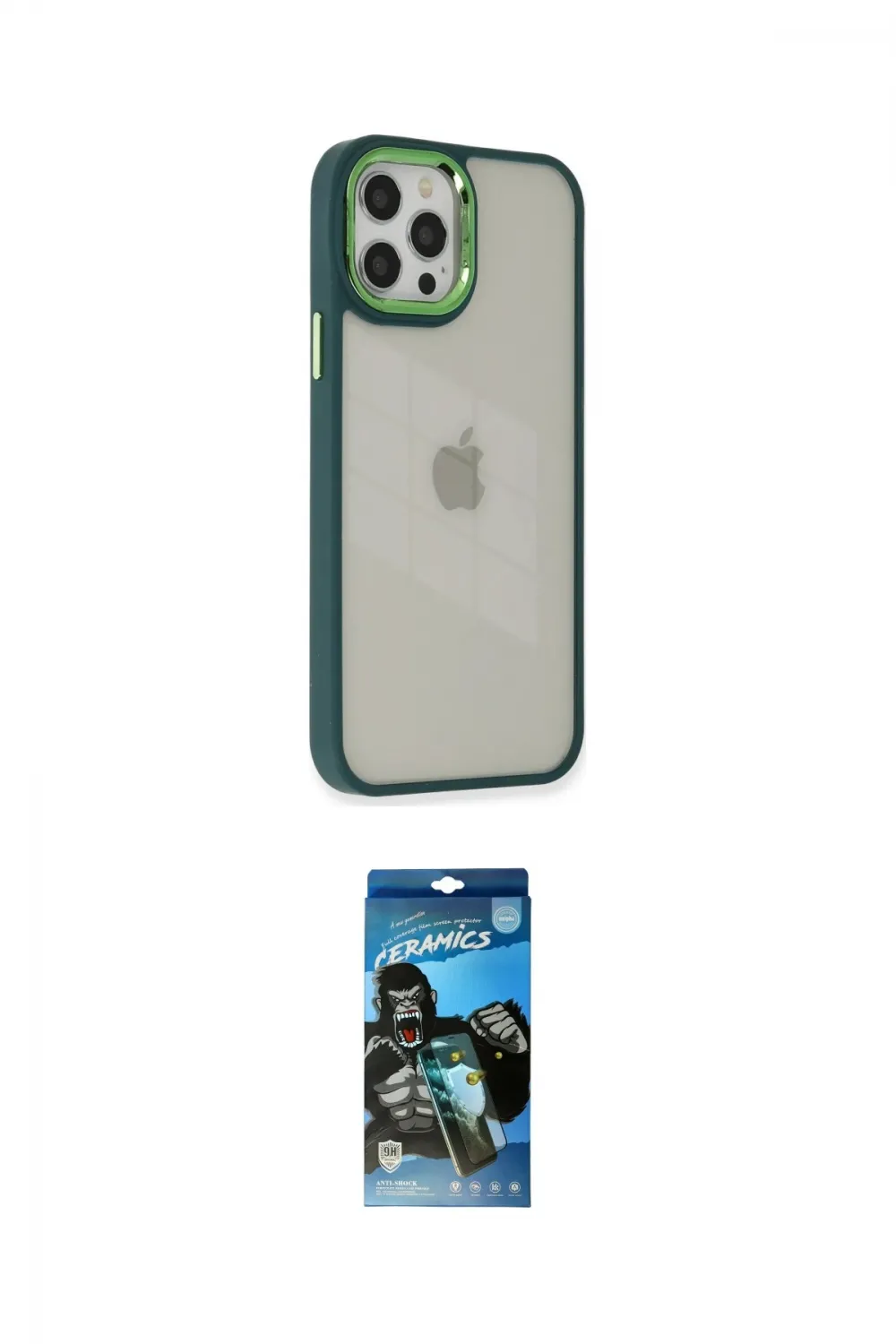 ieg™ iPhone 12 Pro Max Kılıf Eksen Doku Prime - Siyah 34D Izgaralı Cam