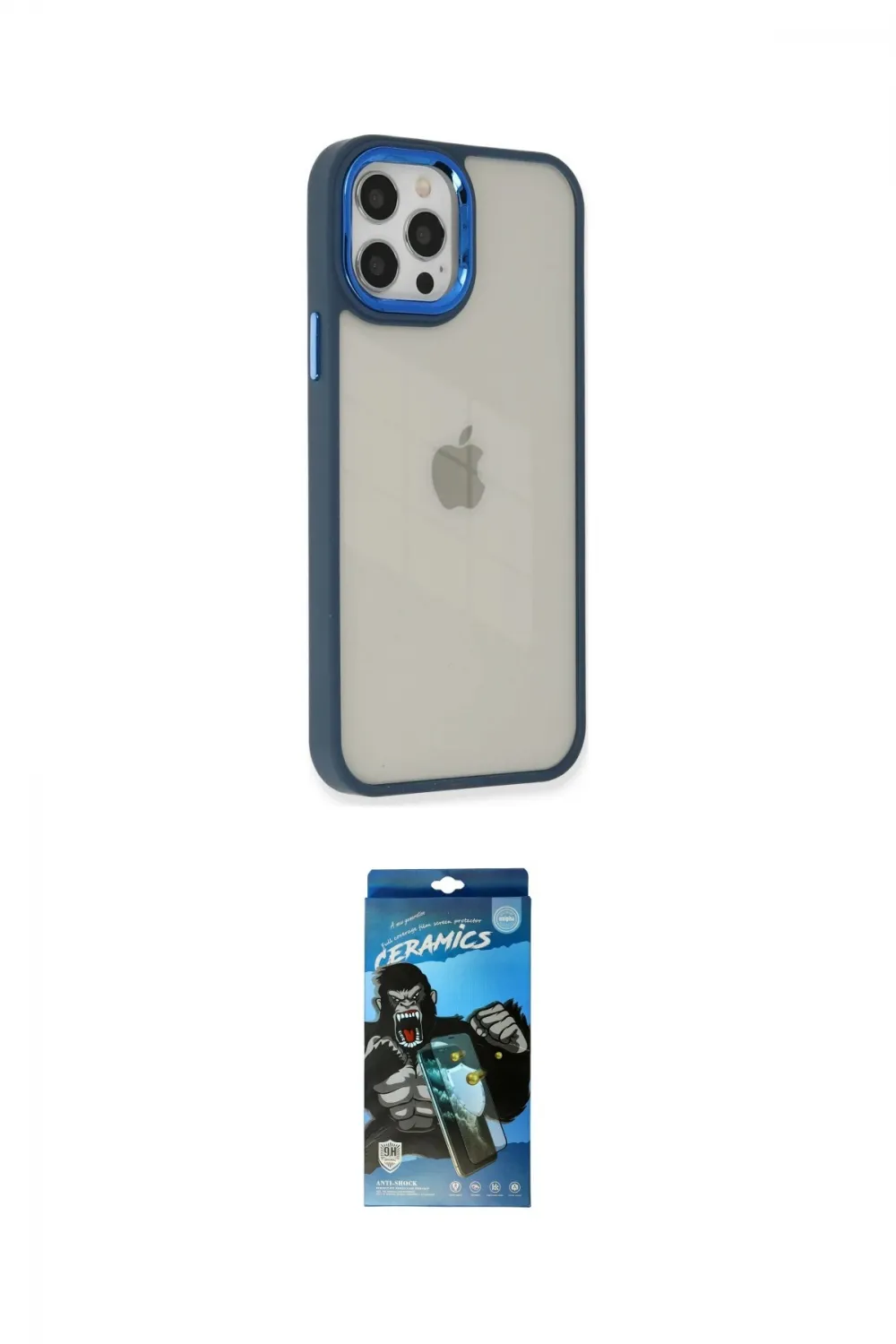 ieg™ iPhone 12 Pro Max Kılıf Eksen Doku Prime - Siyah 34D Izgaralı Cam