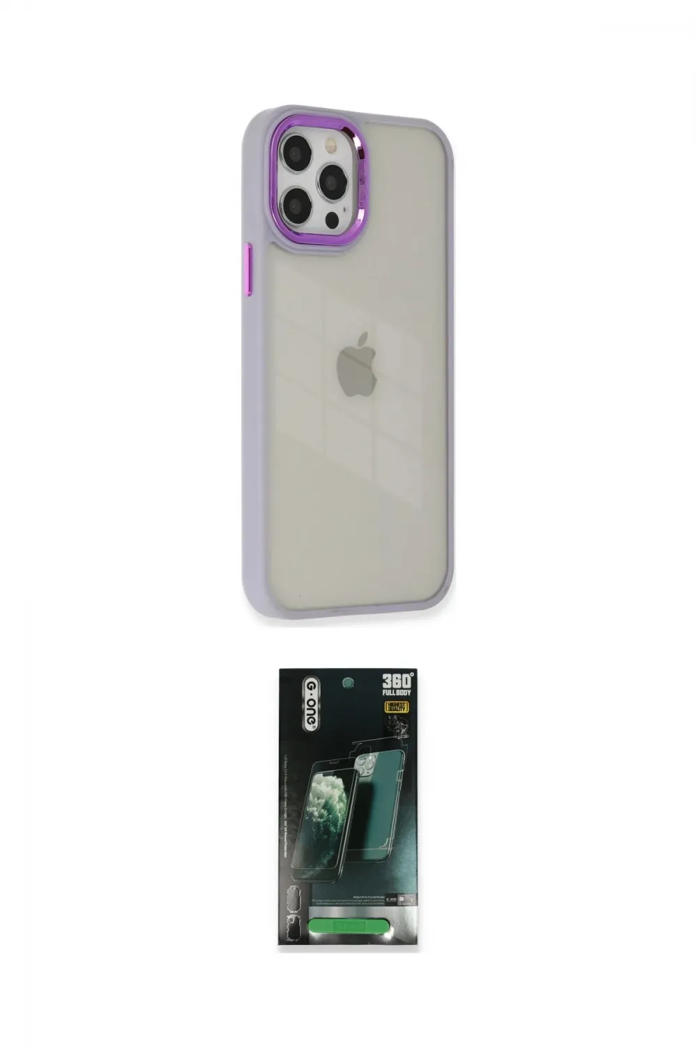 ieg™ iPhone 12 Pro Max Kılıf Eksen Doku Prime - Siyah 360 Mat Full Body Arka Koruyucu
