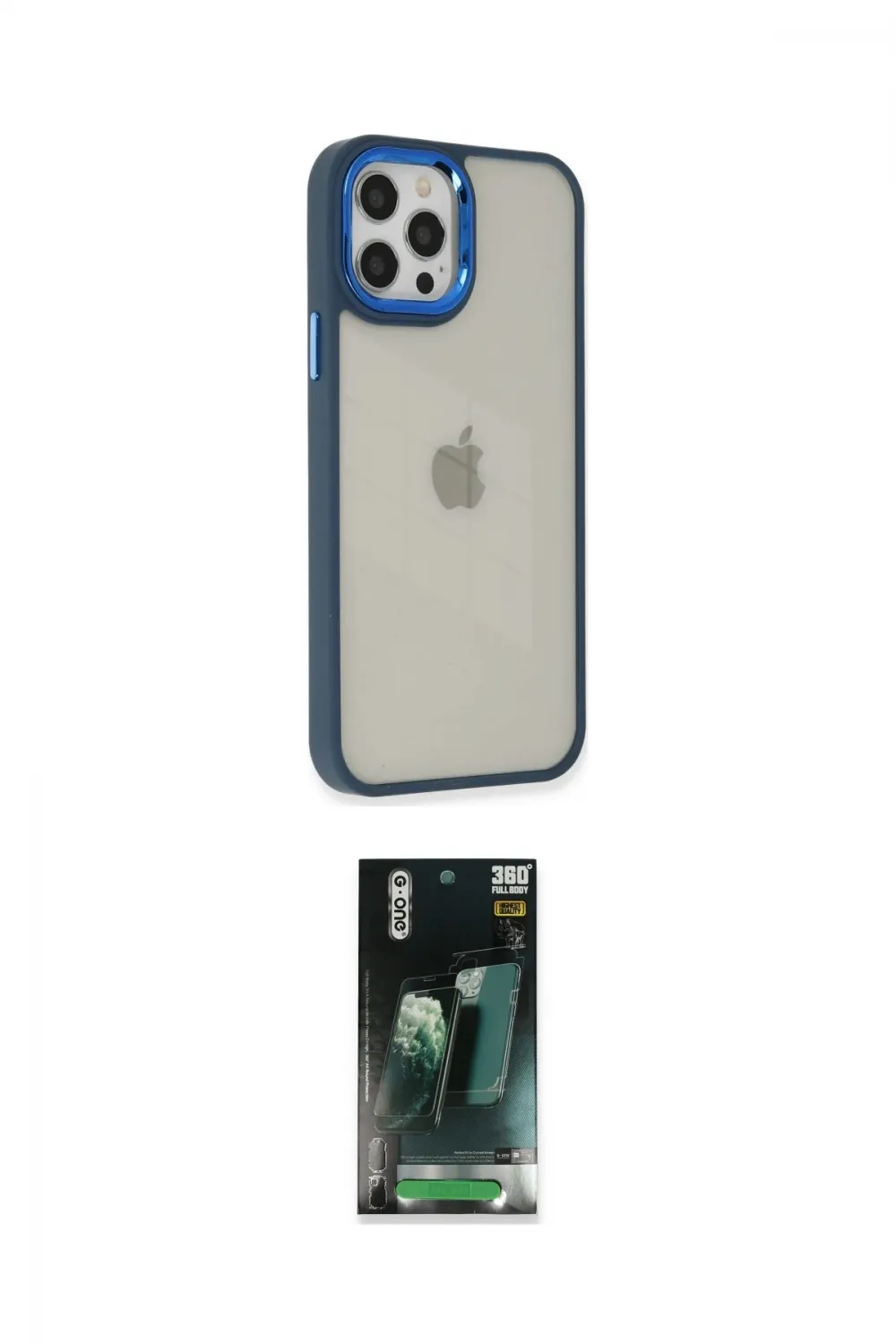ieg™ iPhone 12 Pro Max Kılıf Eksen Doku Prime - Siyah 360 Mat Full Body Arka Koruyucu