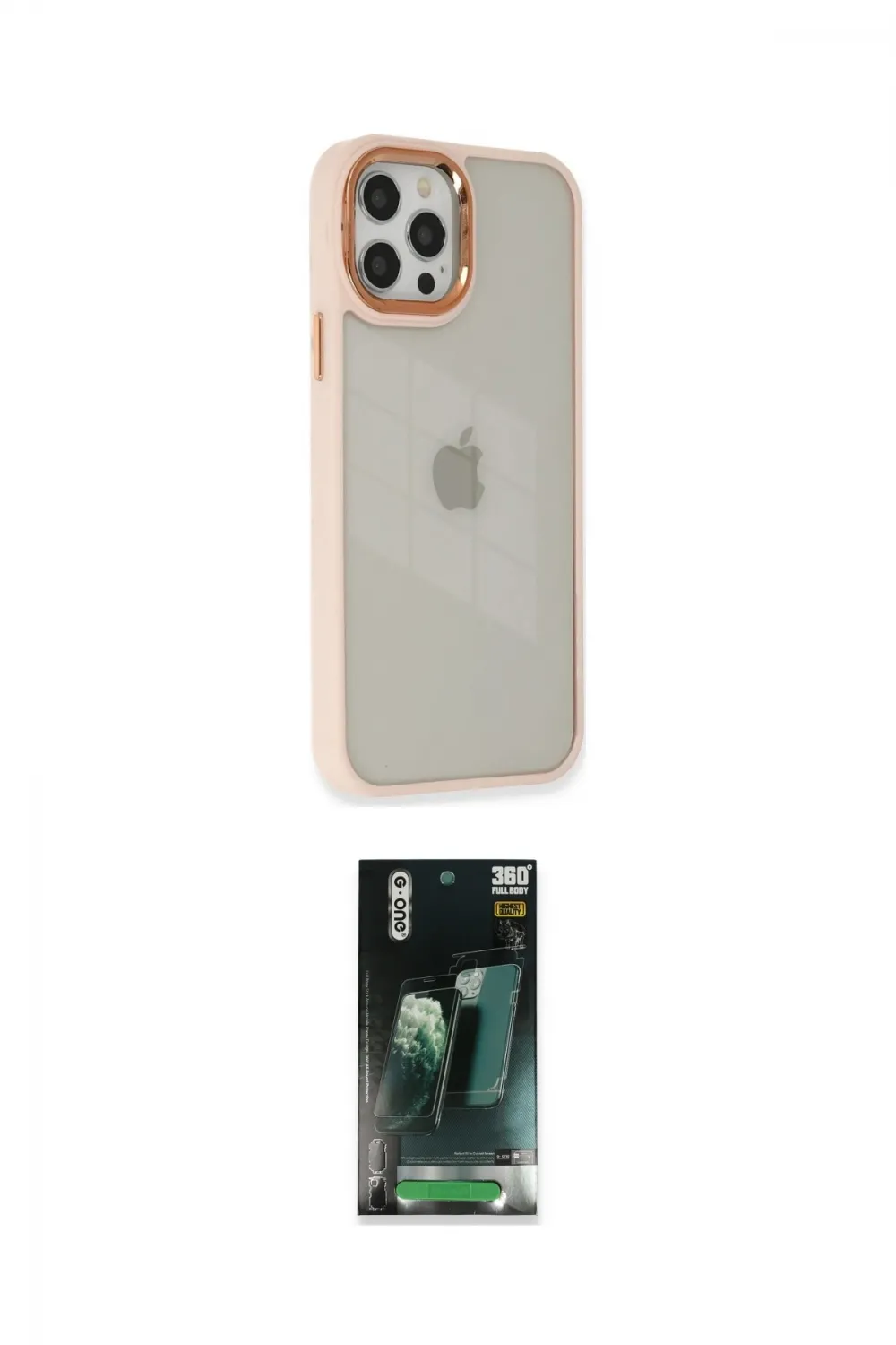 ieg™ iPhone 12 Pro Max Kılıf Eksen Doku Prime - Siyah 360 Mat Full Body Arka Koruyucu