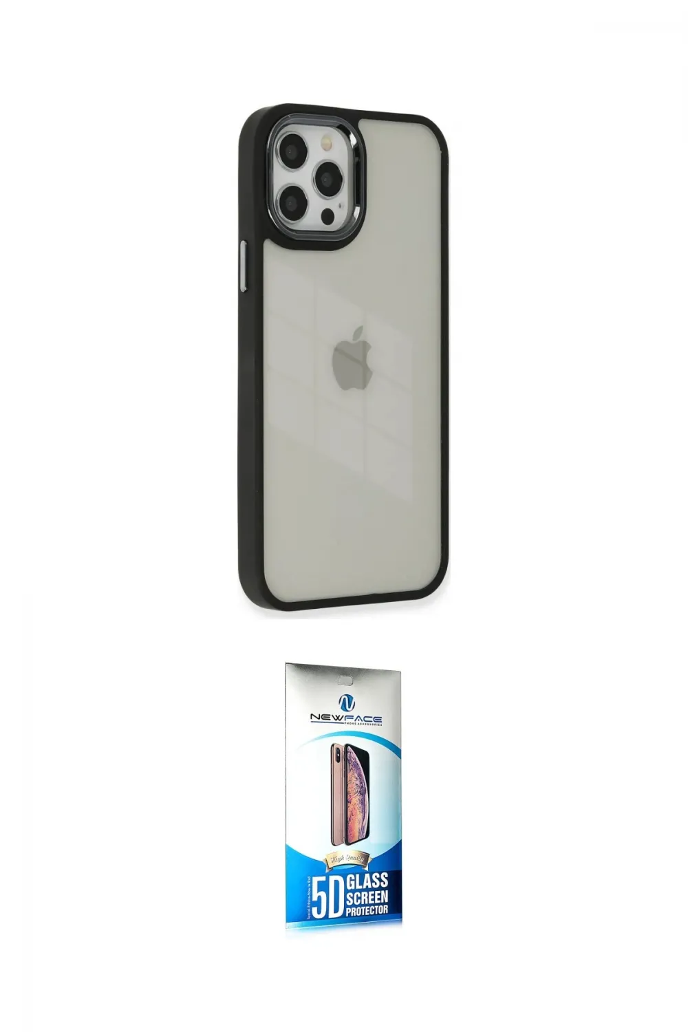 ieg™ iPhone 12 Pro Max Kılıf Eksen Doku Prime - Siyah 5D Eko Cam Ekran Koruyucu