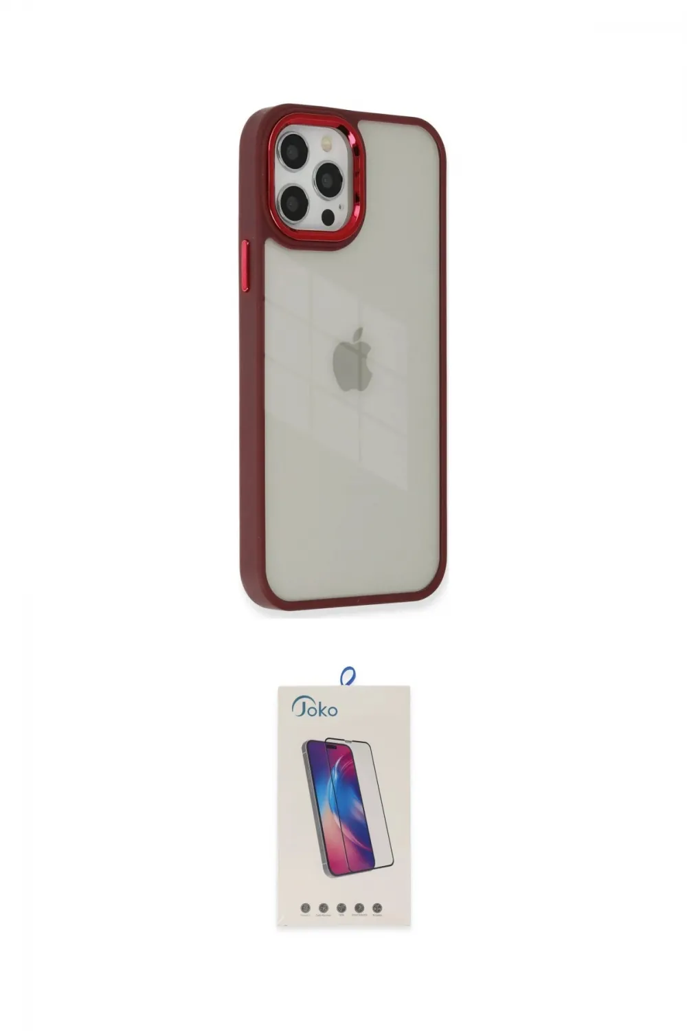 ieg™ iPhone 12 Pro Max Kılıf Eksen Doku Prime - Siyah Joko 5D Cam