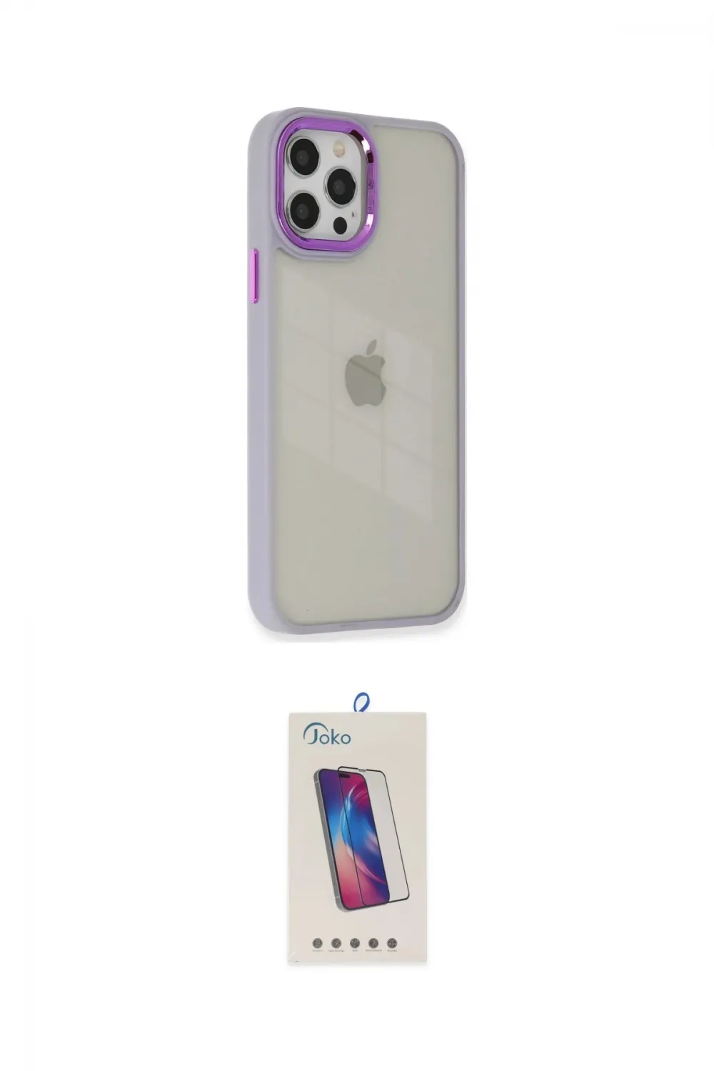 ieg™ iPhone 12 Pro Max Kılıf Eksen Doku Prime - Siyah Joko 5D Cam