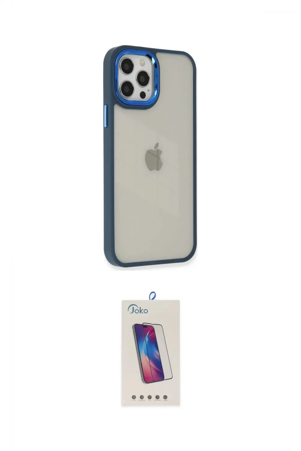 ieg™ iPhone 12 Pro Max Kılıf Eksen Doku Prime - Siyah Joko 5D Cam