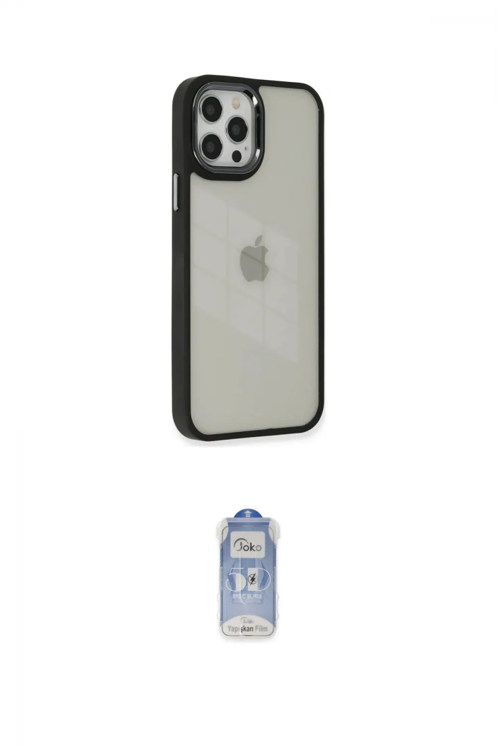 ieg™ iPhone 12 Pro Max Kılıf Eksen Doku Prime - Siyah Joko Magic 5D Cam