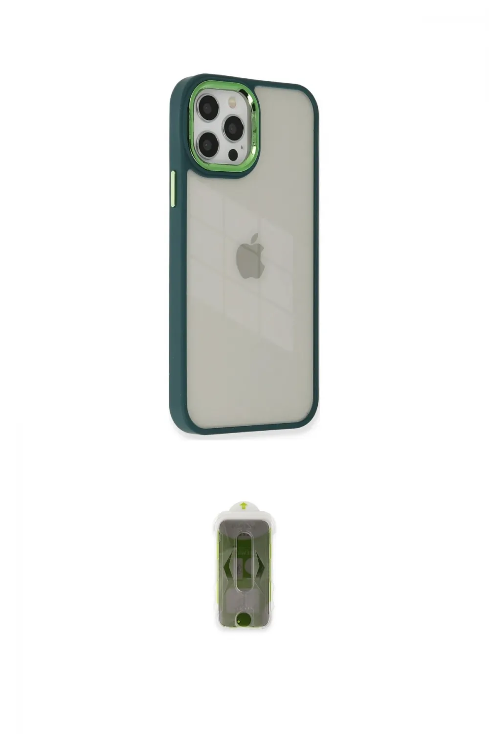 ieg™ iPhone 12 Pro Max Kılıf Eksen Doku Prime - Siyah Joko Magic 5D Hayalet Cam