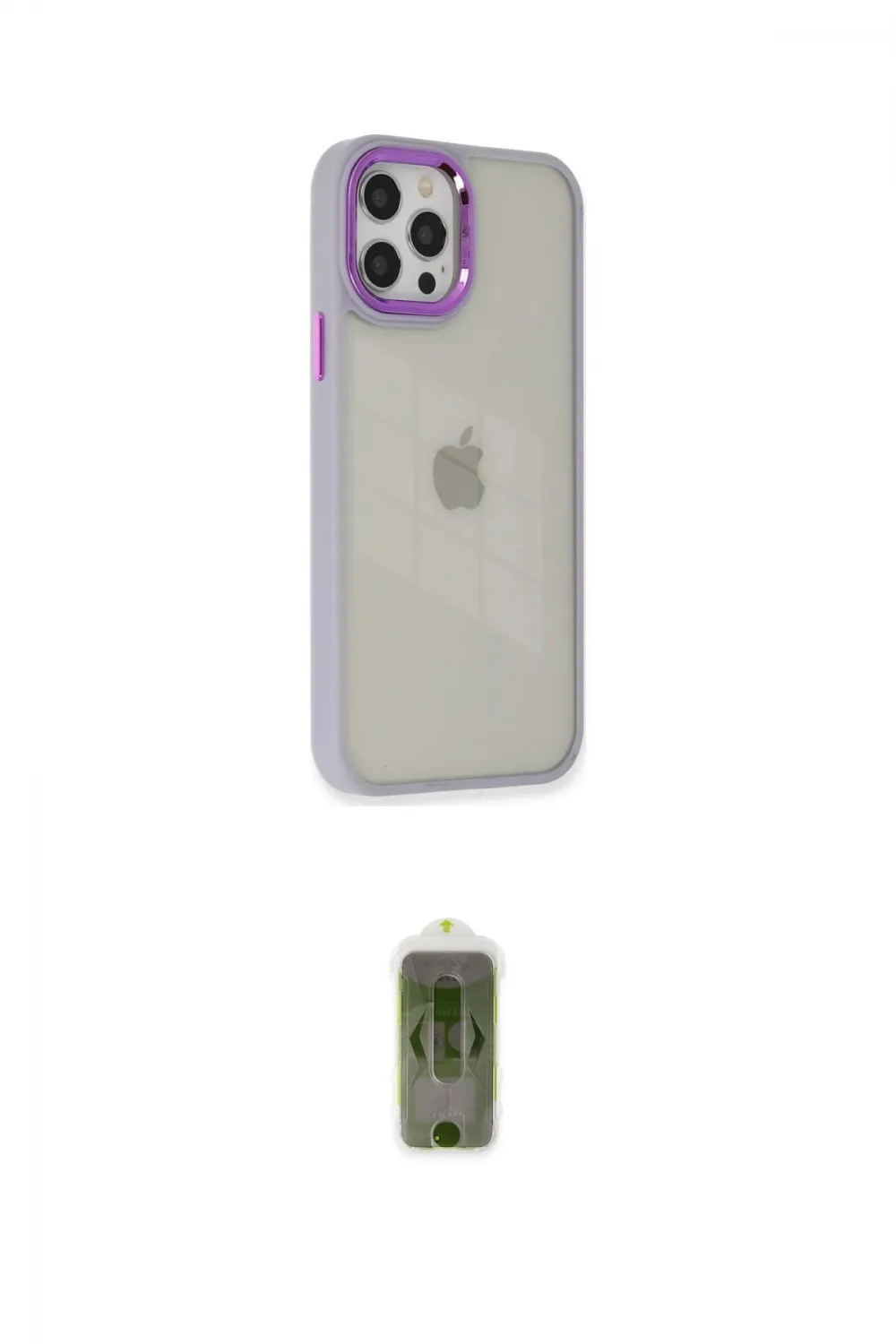 ieg™ iPhone 12 Pro Max Kılıf Eksen Doku Prime - Siyah Joko Magic 5D Hayalet Cam