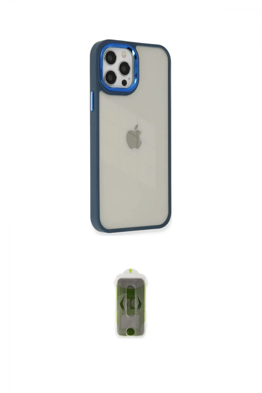 ieg™ iPhone 12 Pro Max Kılıf Eksen Doku Prime - Siyah Joko Magic 5D Hayalet Cam