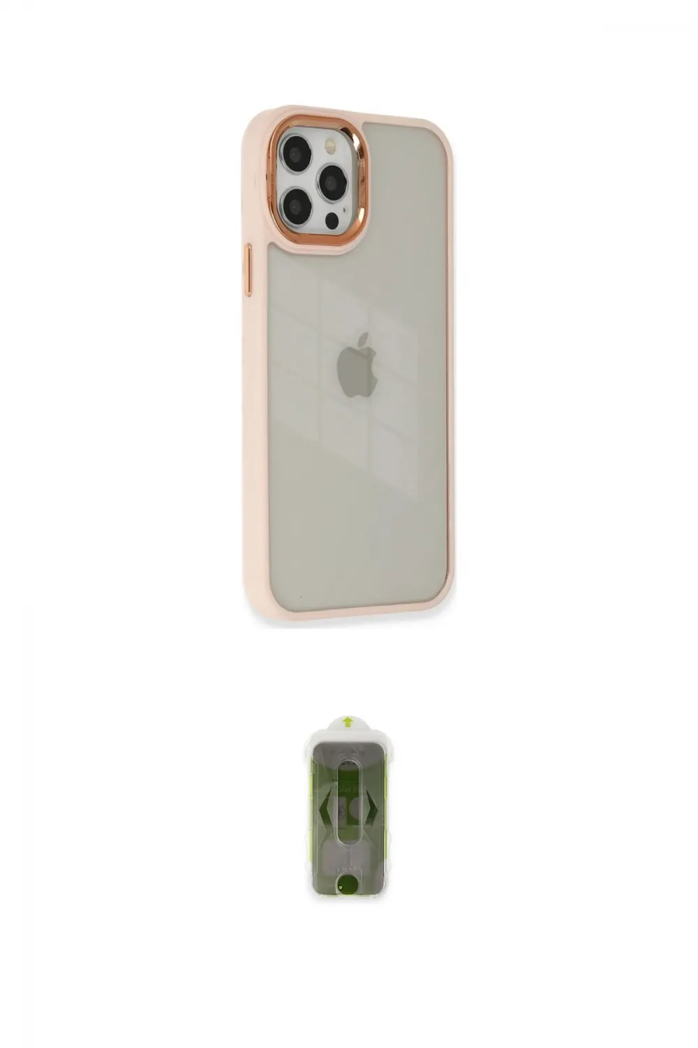 ieg™ iPhone 12 Pro Max Kılıf Eksen Doku Prime - Siyah Joko Magic 5D Hayalet Cam