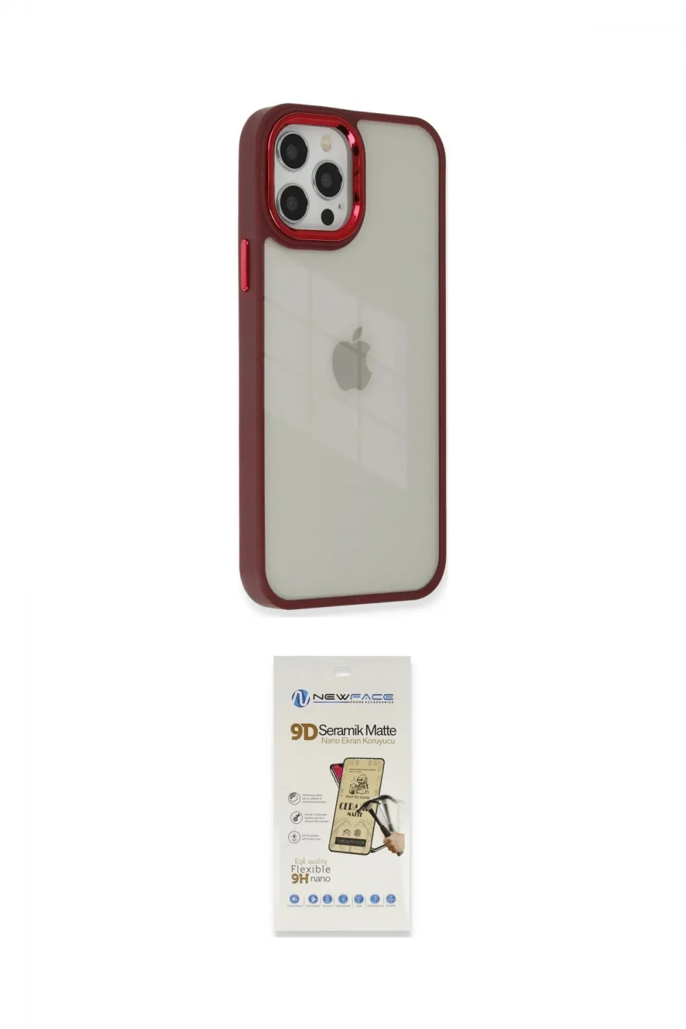 ieg™ iPhone 12 Pro Max Kılıf Eksen Doku Prime - Siyah Mat Seramik Nano Ekran Koruyucu