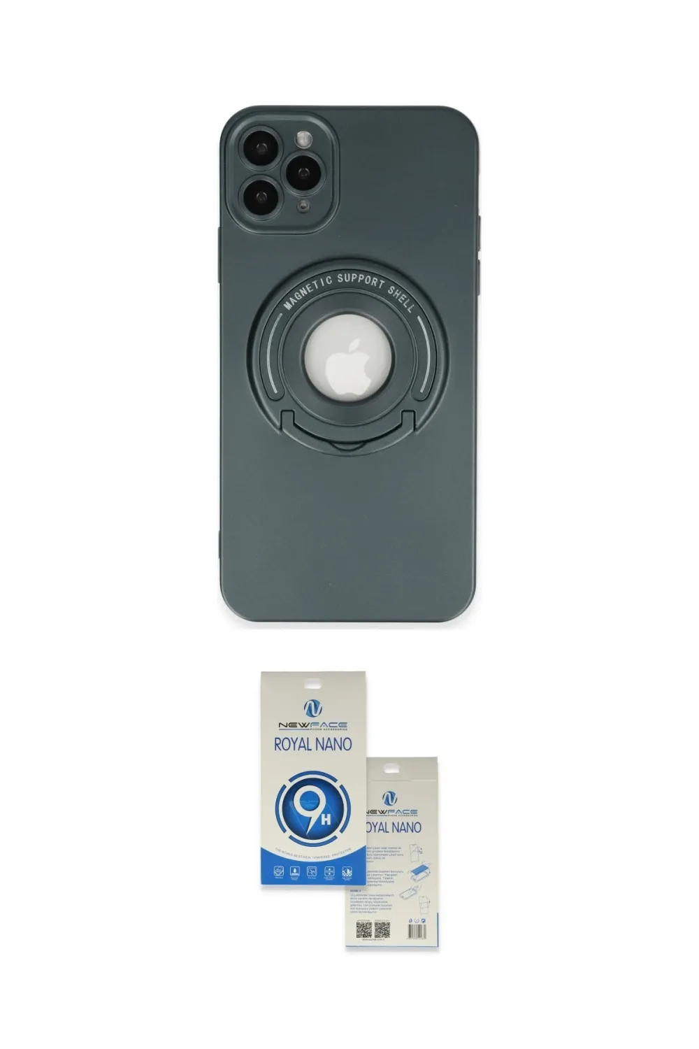 ieg™ iPhone 12 Pro Max Kılıf Eksen Klasik Prime - Şeffaf Royal Nano Ekran Koruyucu