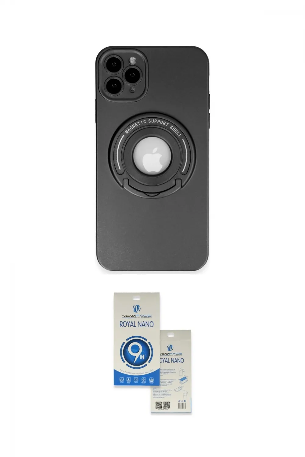 ieg™ iPhone 12 Pro Max Kılıf Eksen Klasik Prime - Şeffaf Royal Nano Ekran Koruyucu