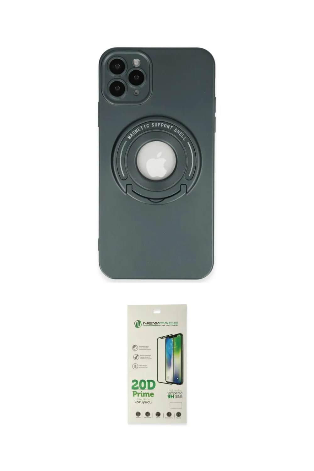 ieg™ iPhone 12 Pro Max Kılıf Eksen Klasik Prime - Siyah 20D Premium Cam Ekran Koruyucu
