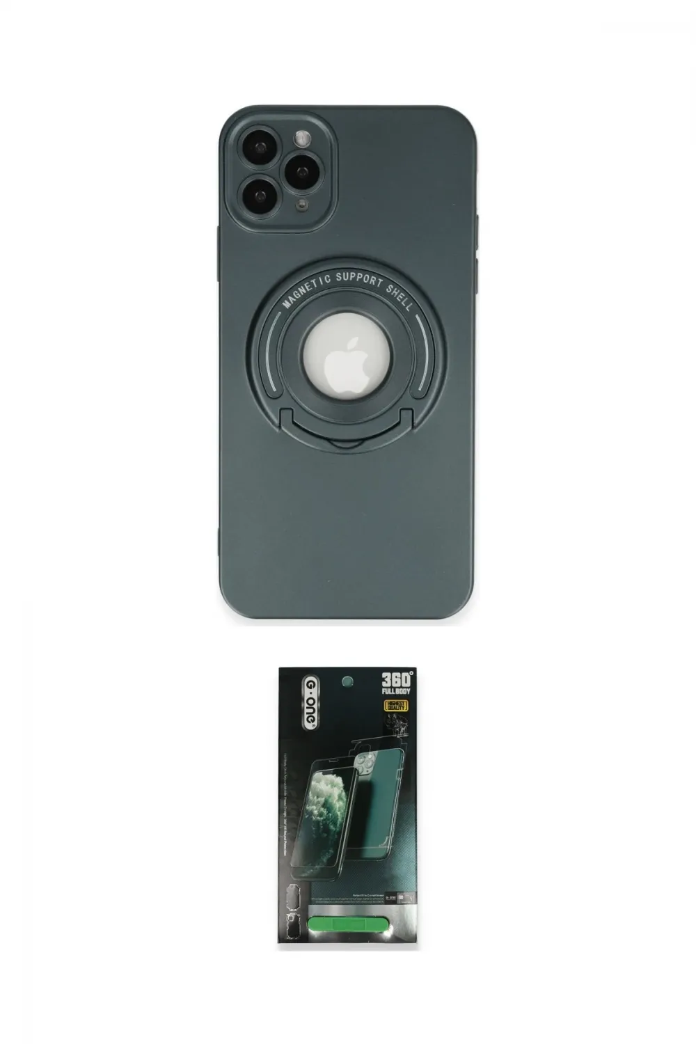 ieg™ iPhone 12 Pro Max Kılıf Eksen Klasik Prime - Siyah 360 Mat Full Body Arka Koruyucu