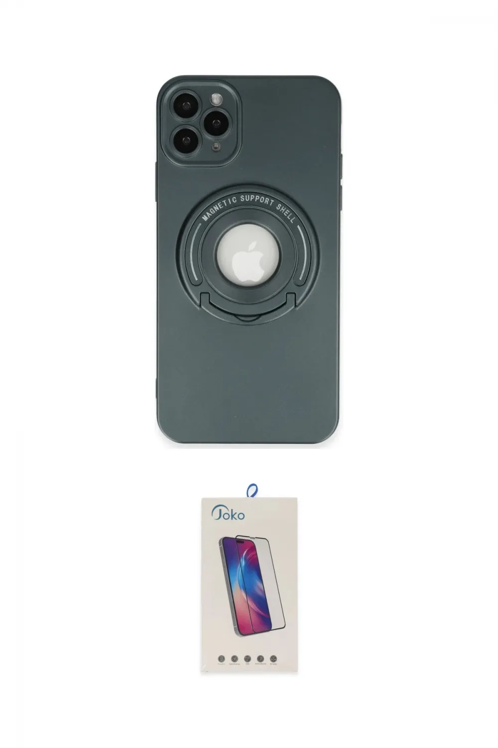 ieg™ iPhone 12 Pro Max Kılıf Eksen Klasik Prime - Siyah Joko 5D Cam