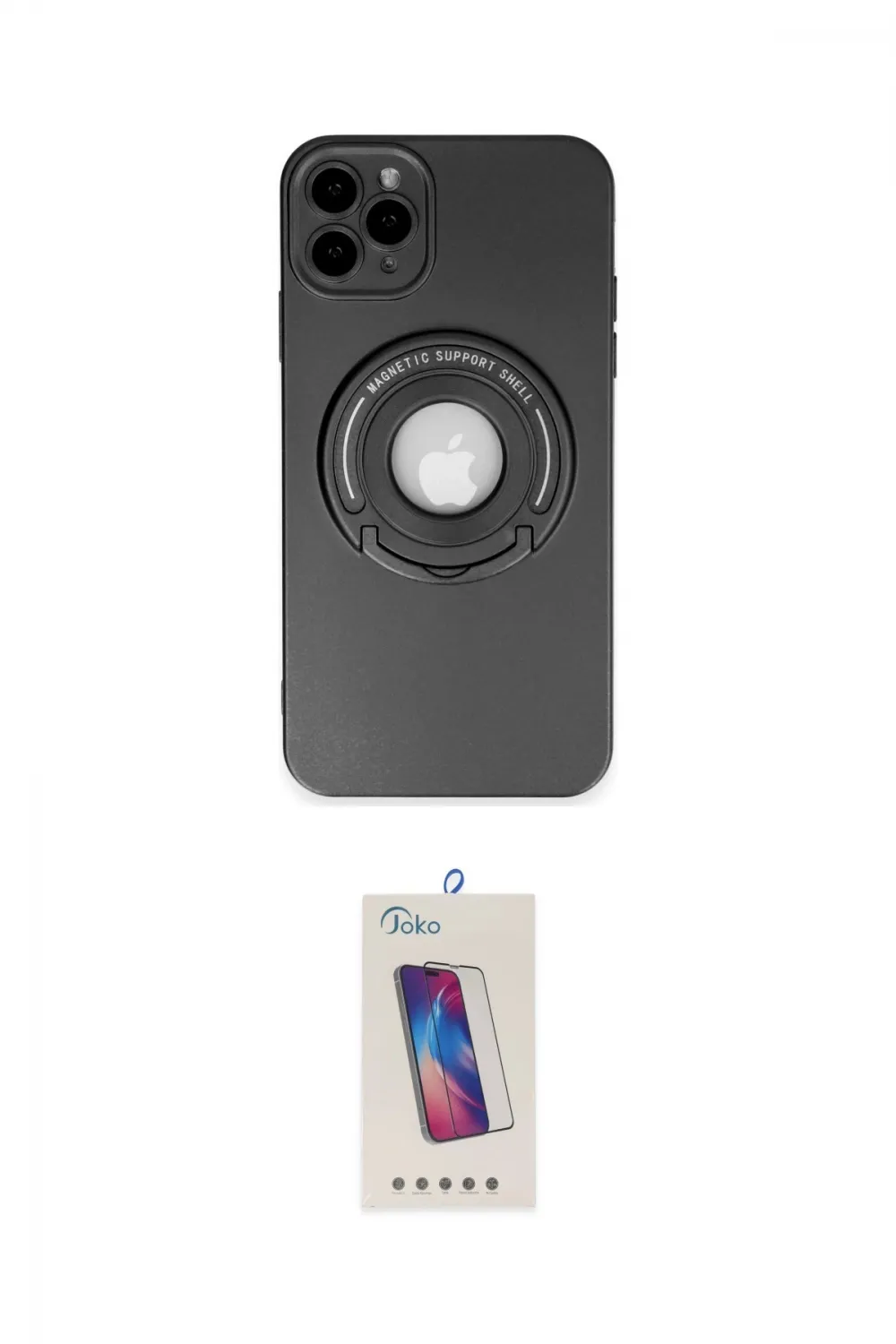 ieg™ iPhone 12 Pro Max Kılıf Eksen Klasik Prime - Siyah Joko 5D Cam