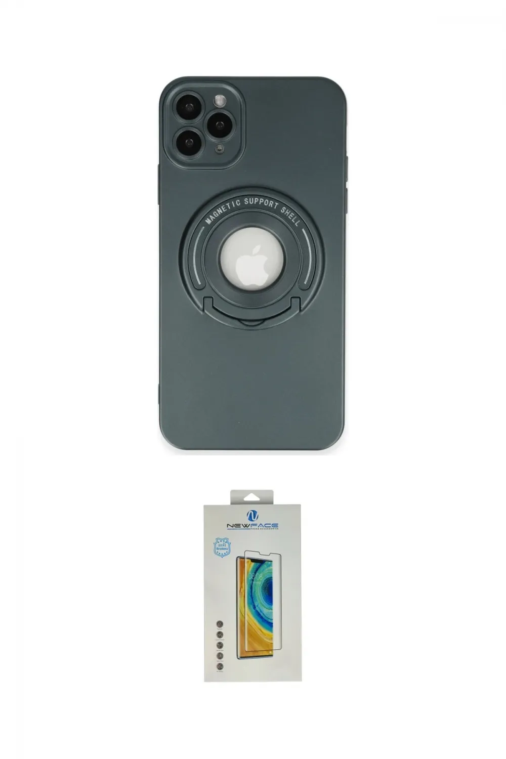 ieg™ iPhone 12 Pro Max Kılıf Eksen Klasik Prime - Siyah Polymer Nano Ekran Koruyucu