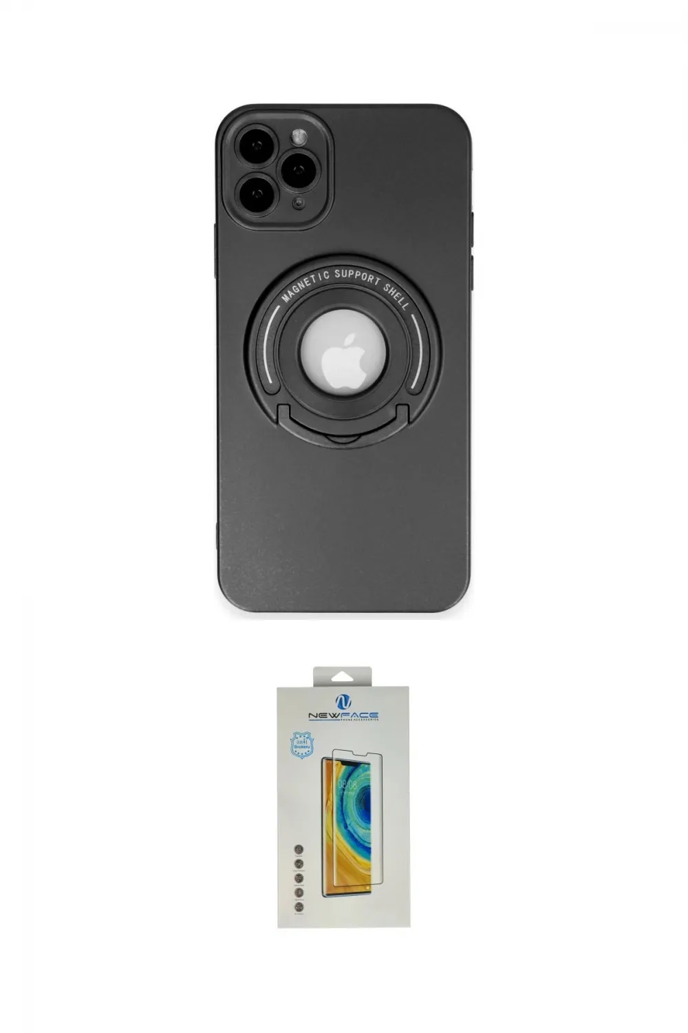 ieg™ iPhone 12 Pro Max Kılıf Eksen Klasik Prime - Siyah Polymer Nano Ekran Koruyucu