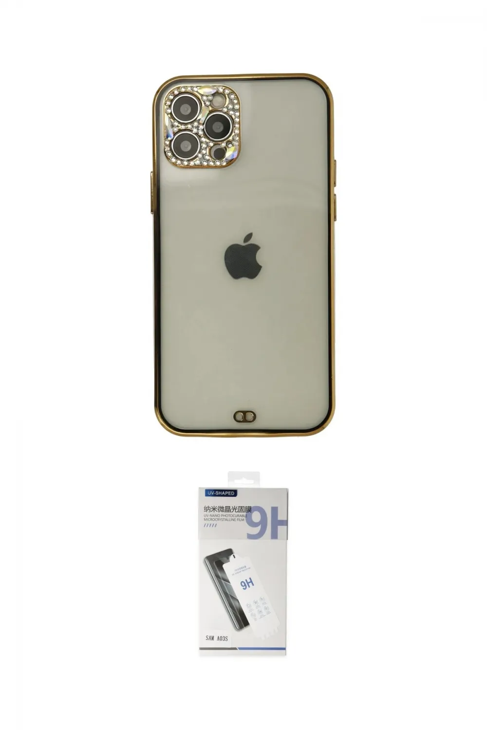 ieg™ iPhone 12 Pro Max Kılıf Eksen Minimal Koleksiyonu - Şeffaf Uv Polymer Nano Ekran Koruyucu