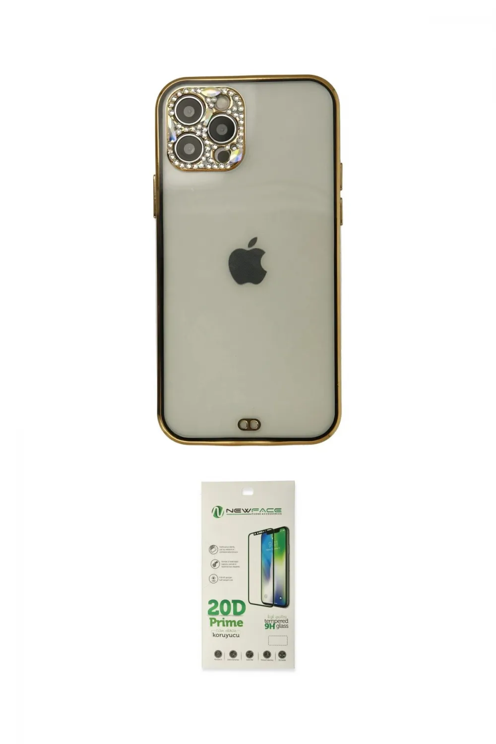 ieg™ iPhone 12 Pro Max Kılıf Eksen Minimal Koleksiyonu - Siyah 20D Premium Cam Ekran Koruyucu