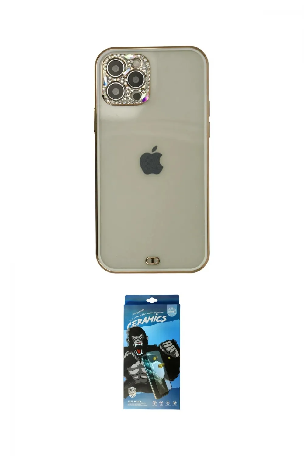 ieg™ iPhone 12 Pro Max Kılıf Eksen Minimal Koleksiyonu - Siyah 34D Izgaralı Cam