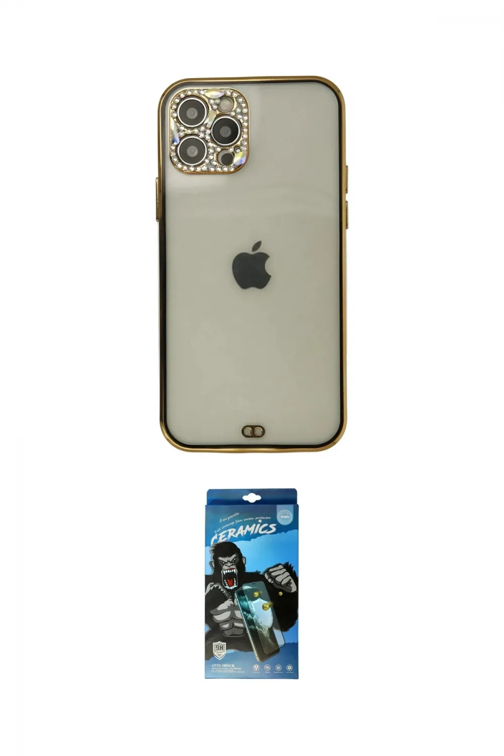ieg™ iPhone 12 Pro Max Kılıf Eksen Minimal Koleksiyonu - Siyah 34D Izgaralı Cam