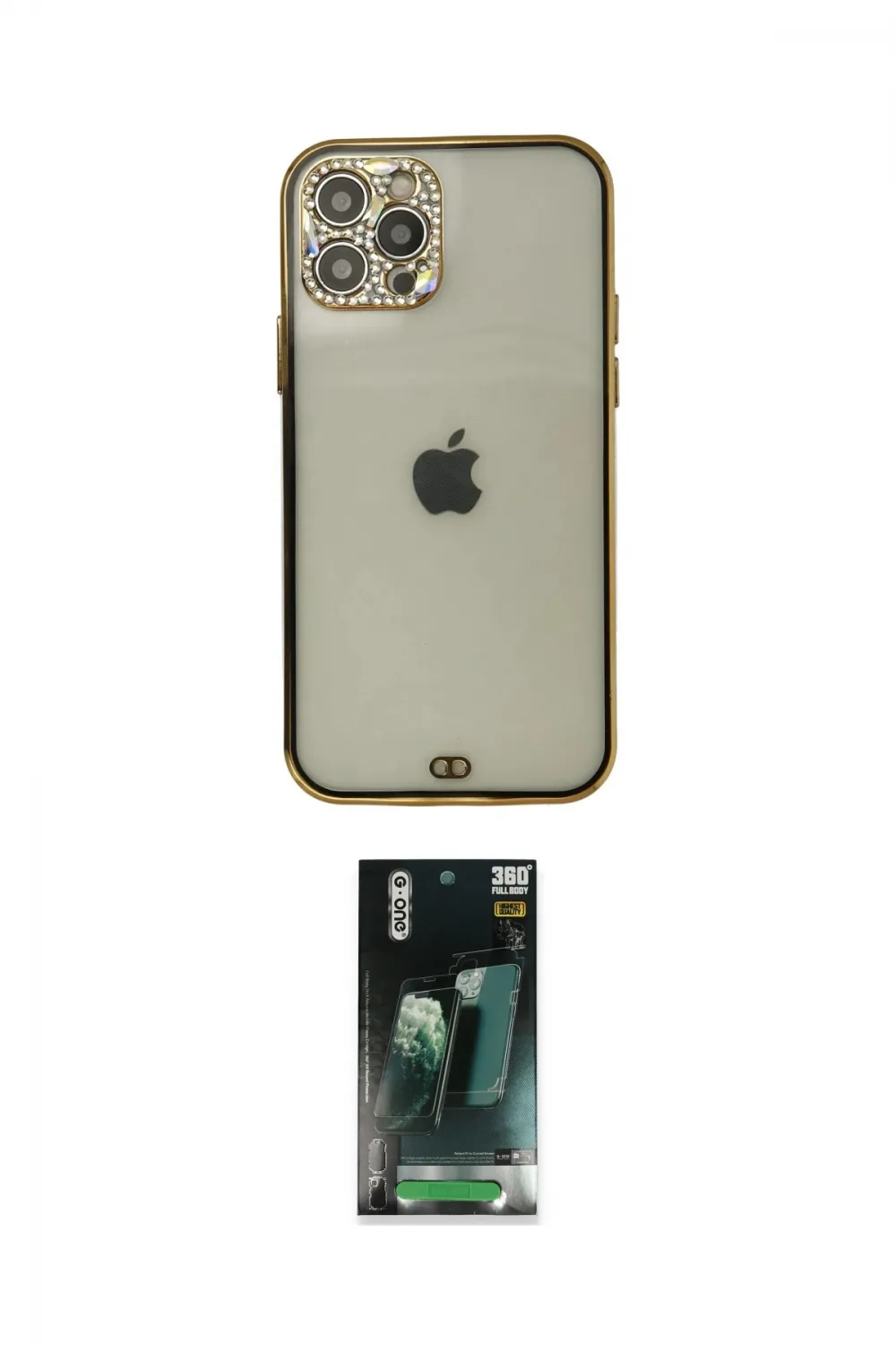 ieg™ iPhone 12 Pro Max Kılıf Eksen Minimal Koleksiyonu - Siyah 360 Mat Full Body Arka Koruyucu