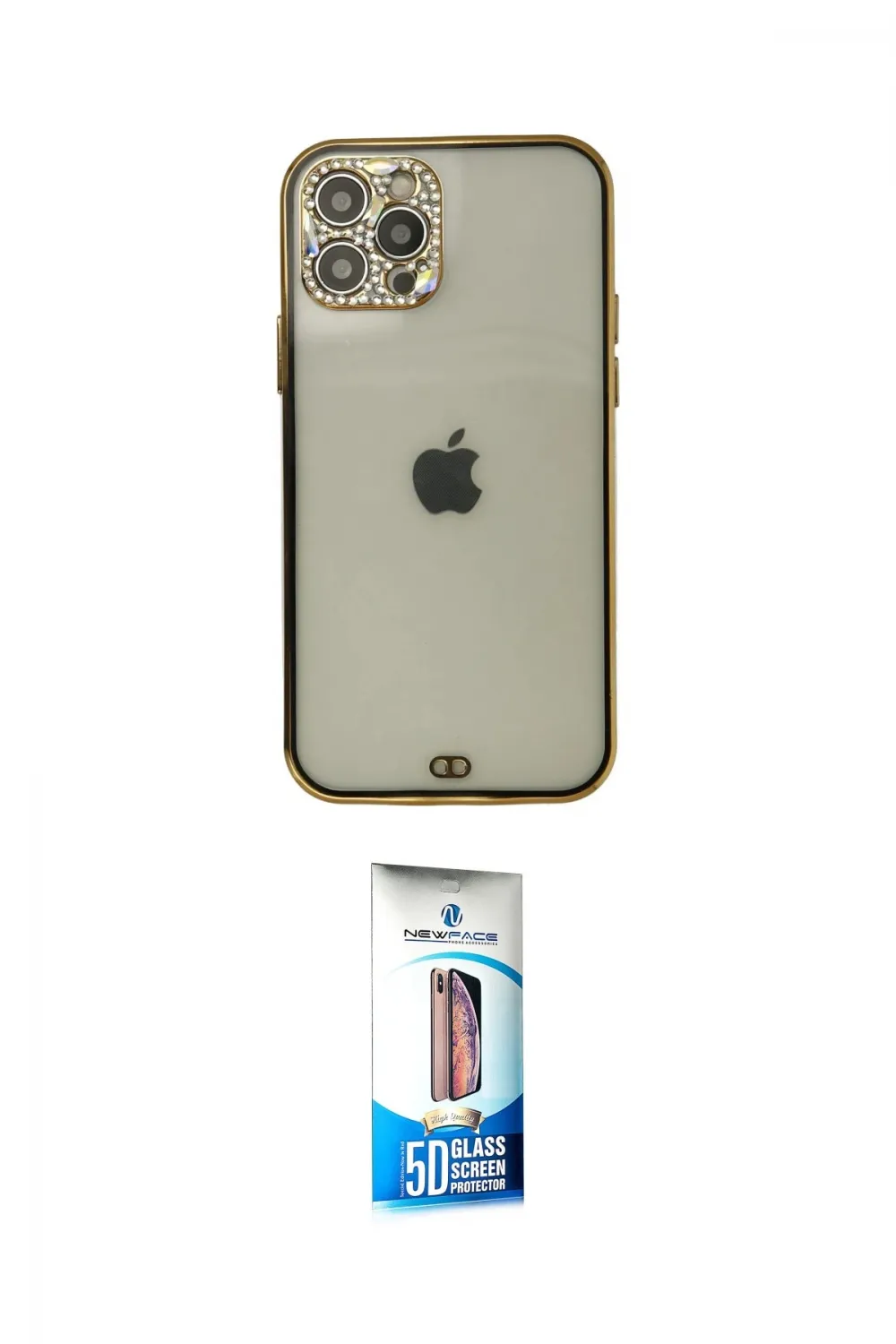 ieg™ iPhone 12 Pro Max Kılıf Eksen Minimal Koleksiyonu - Siyah 5D Eko Cam Ekran Koruyucu