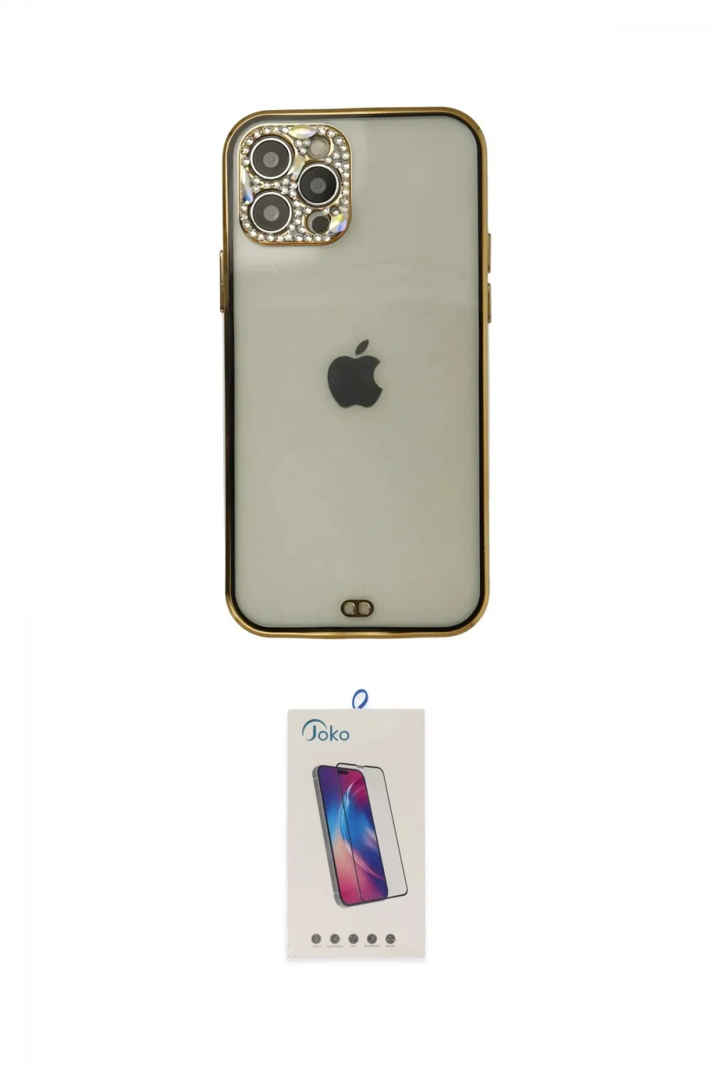 ieg™ iPhone 12 Pro Max Kılıf Eksen Minimal Koleksiyonu - Siyah Joko 5D Cam