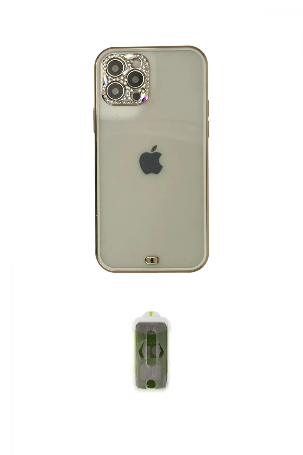 ieg™ iPhone 12 Pro Max Kılıf Eksen Minimal Koleksiyonu - Siyah Joko Magic 5D Hayalet Cam