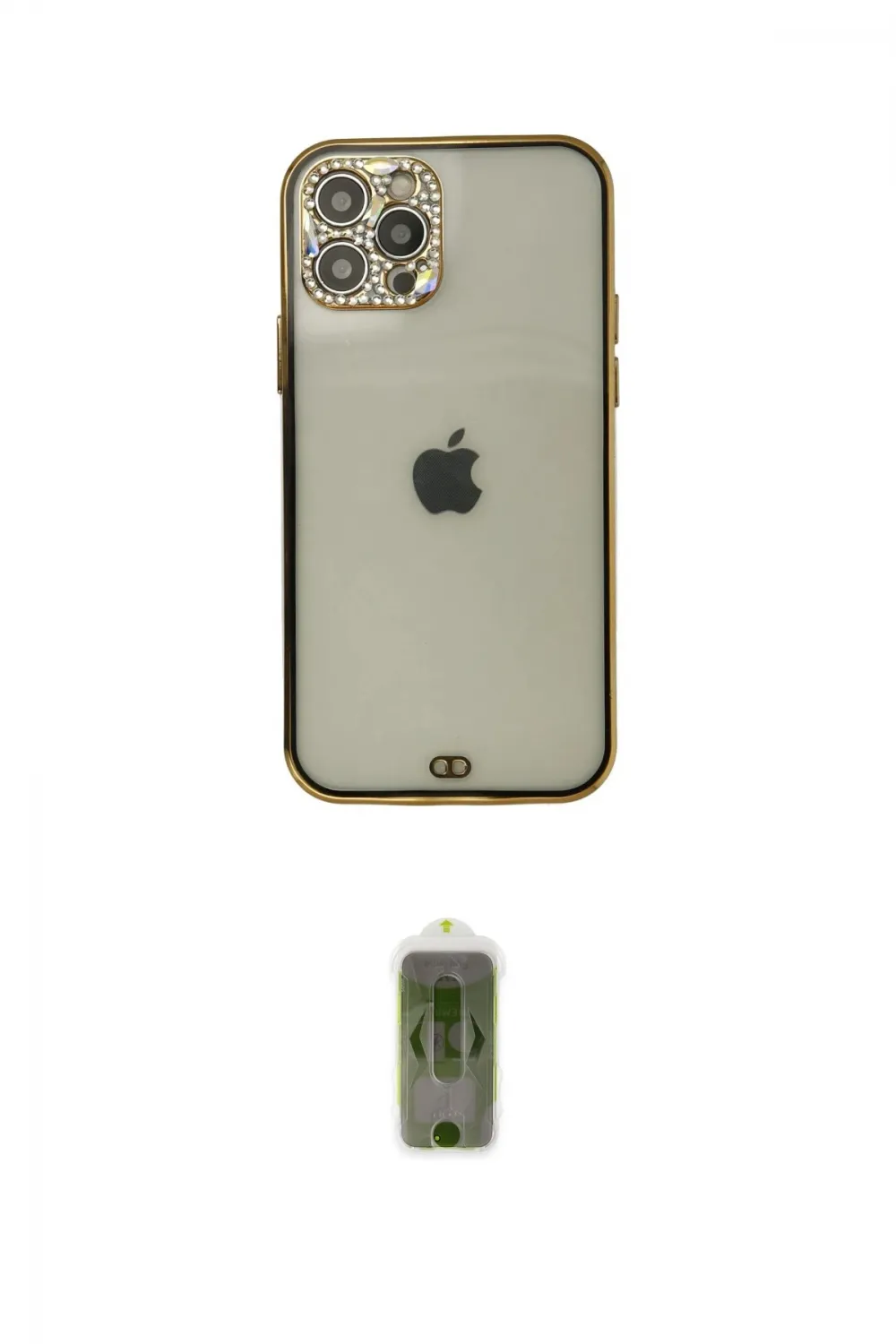 ieg™ iPhone 12 Pro Max Kılıf Eksen Minimal Koleksiyonu - Siyah Joko Magic 5D Hayalet Cam