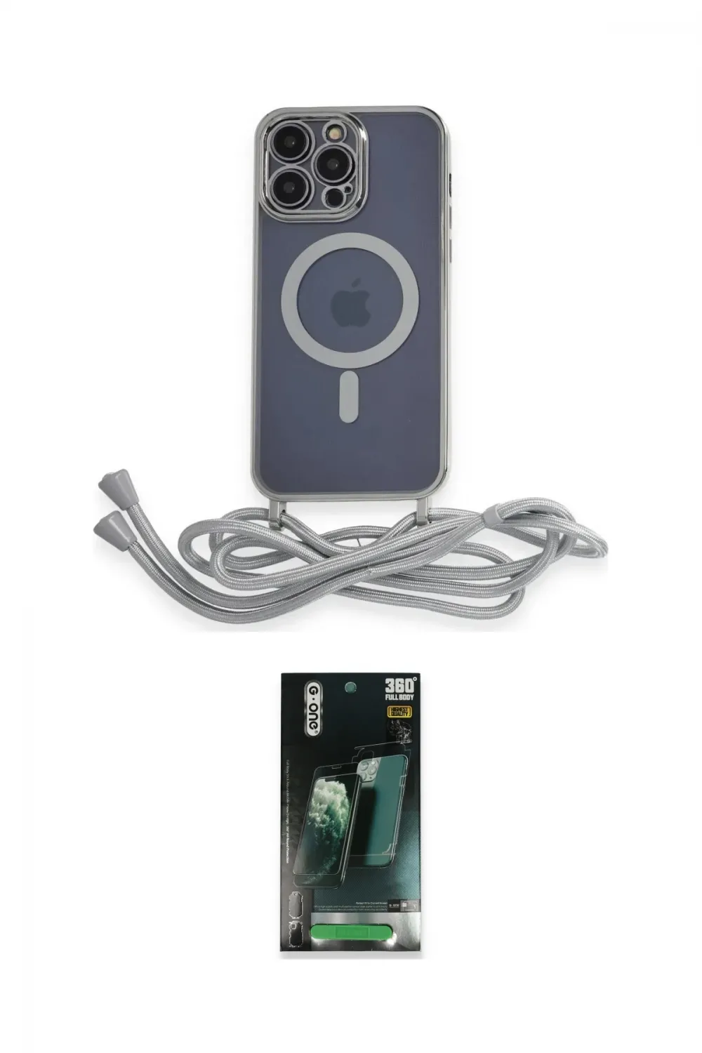 ieg™ iPhone 12 Pro Max Kılıf Eksen Özel Seri - Şeffaf 360 Full Body Arka Koruyucu