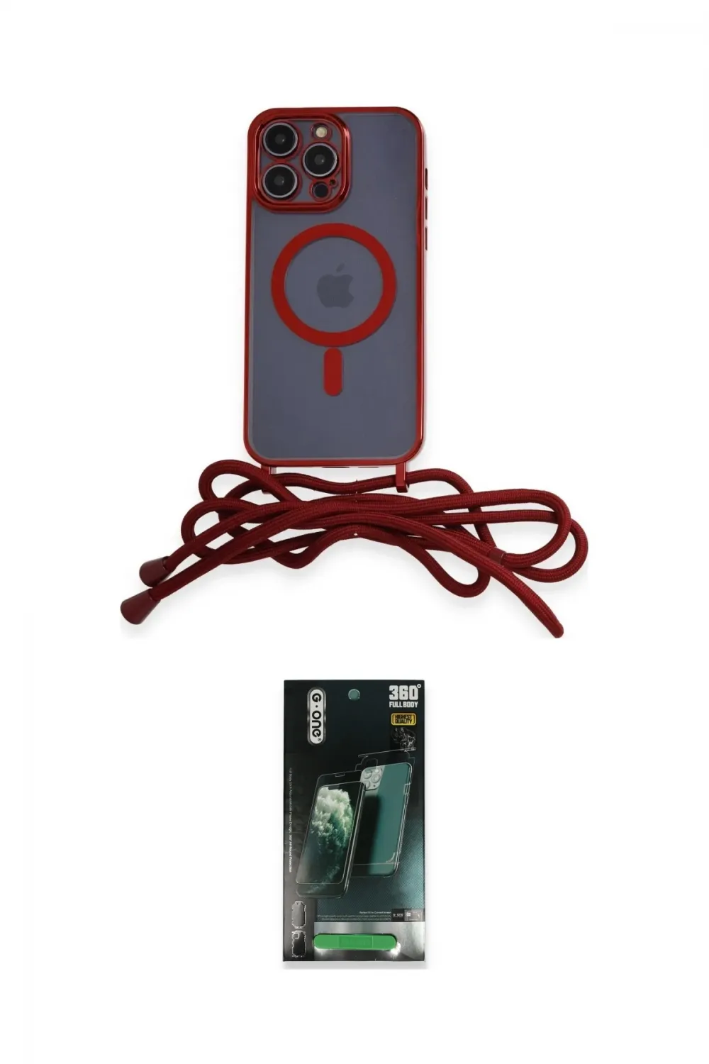ieg™ iPhone 12 Pro Max Kılıf Eksen Özel Seri - Şeffaf 360 Full Body Arka Koruyucu