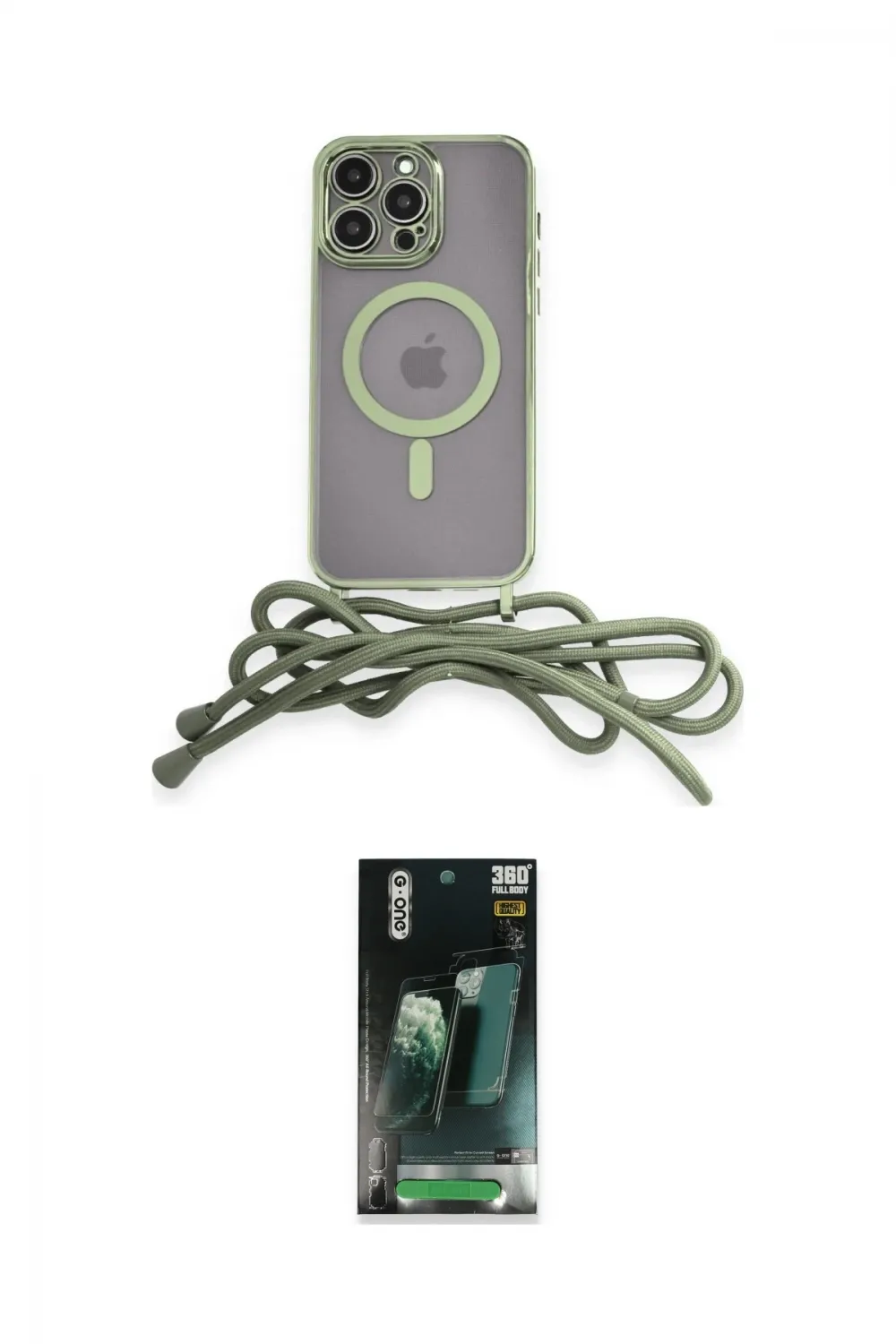 ieg™ iPhone 12 Pro Max Kılıf Eksen Özel Seri - Şeffaf 360 Full Body Arka Koruyucu