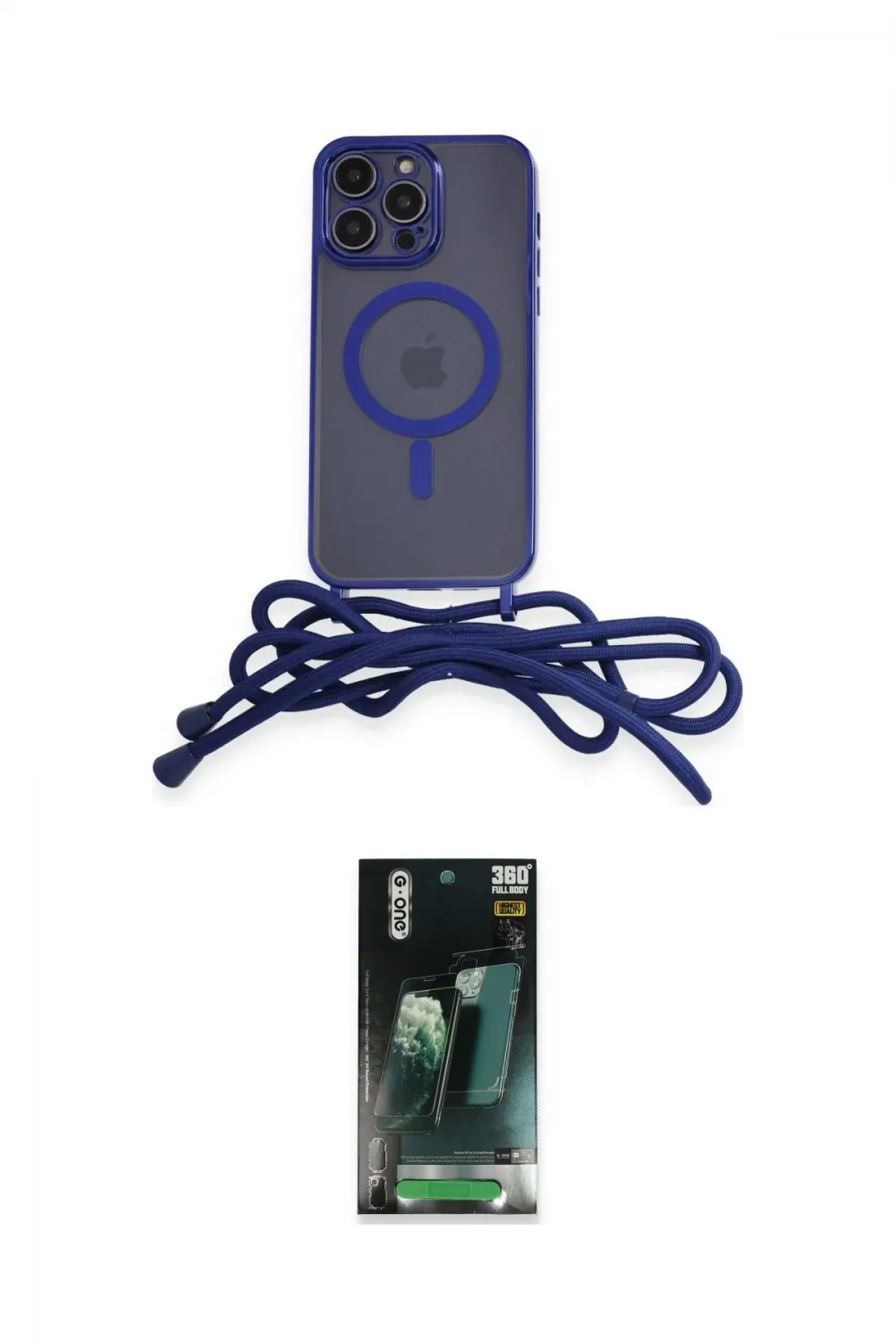 ieg™ iPhone 12 Pro Max Kılıf Eksen Özel Seri - Şeffaf 360 Full Body Arka Koruyucu