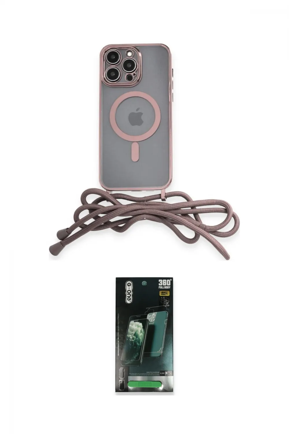 ieg™ iPhone 12 Pro Max Kılıf Eksen Özel Seri - Şeffaf 360 Full Body Arka Koruyucu