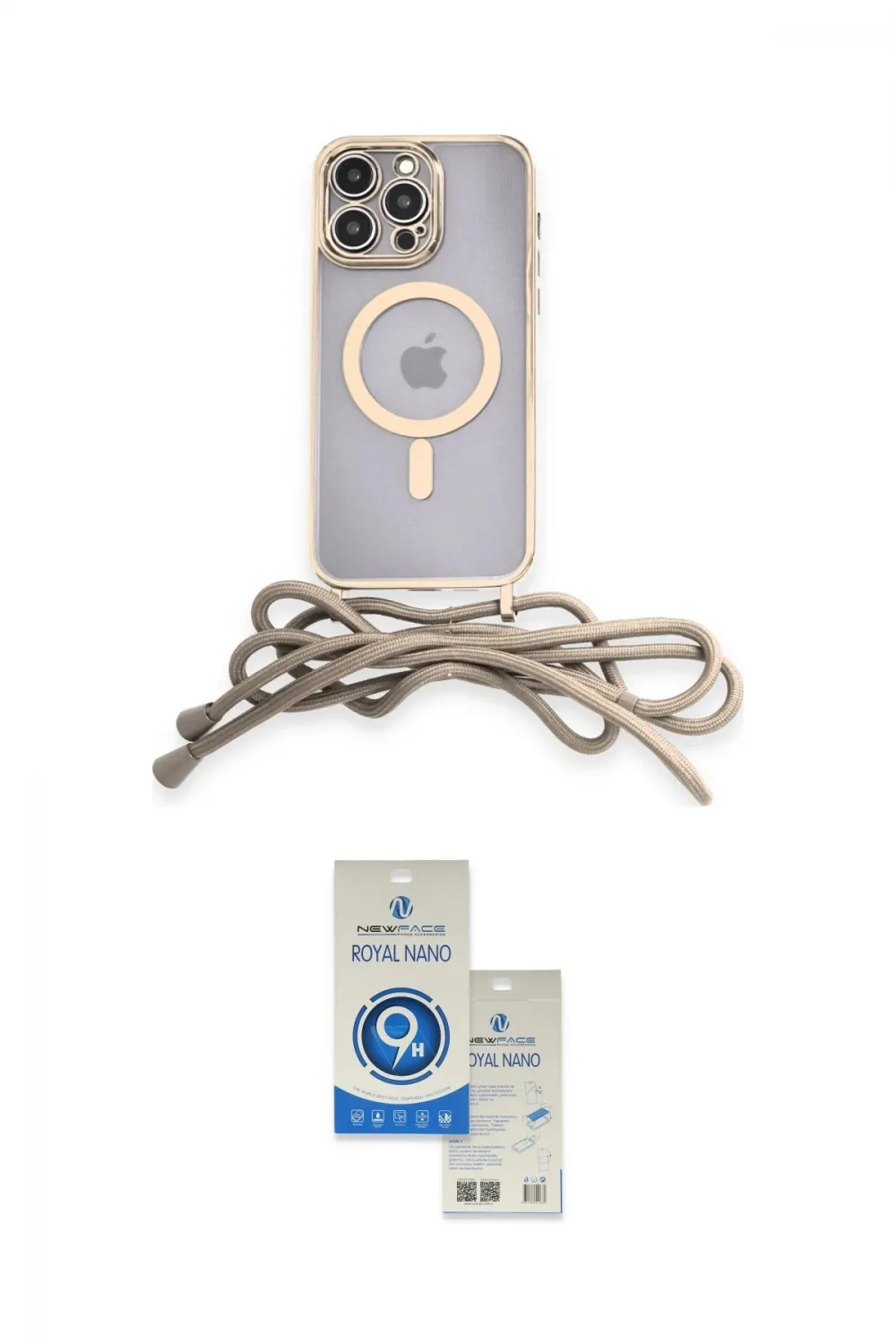 ieg™ iPhone 12 Pro Max Kılıf Eksen Özel Seri - Şeffaf Royal Nano Ekran Koruyucu