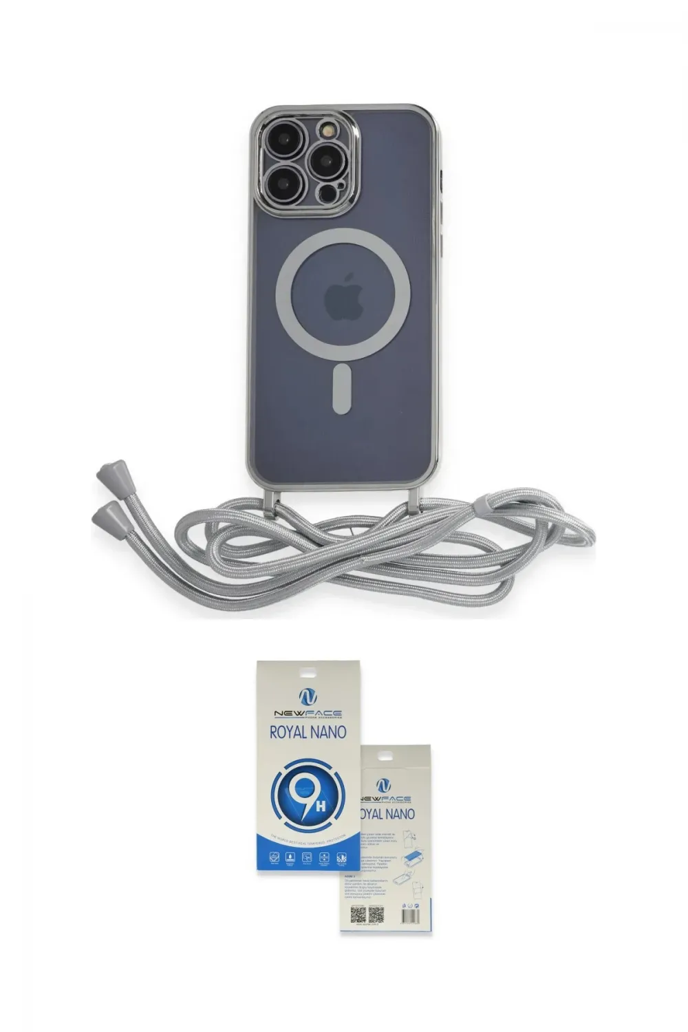 ieg™ iPhone 12 Pro Max Kılıf Eksen Özel Seri - Şeffaf Royal Nano Ekran Koruyucu