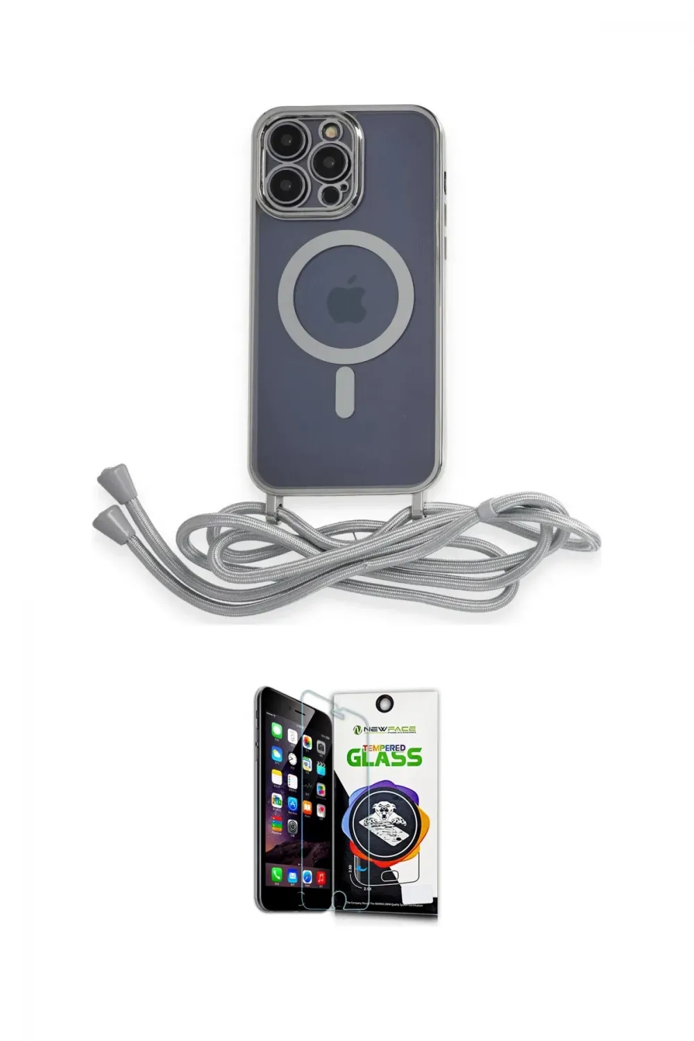 ieg™ iPhone 12 Pro Max Kılıf Eksen Özel Seri - Şeffaf Temperli Cam Ekran Koruyucu