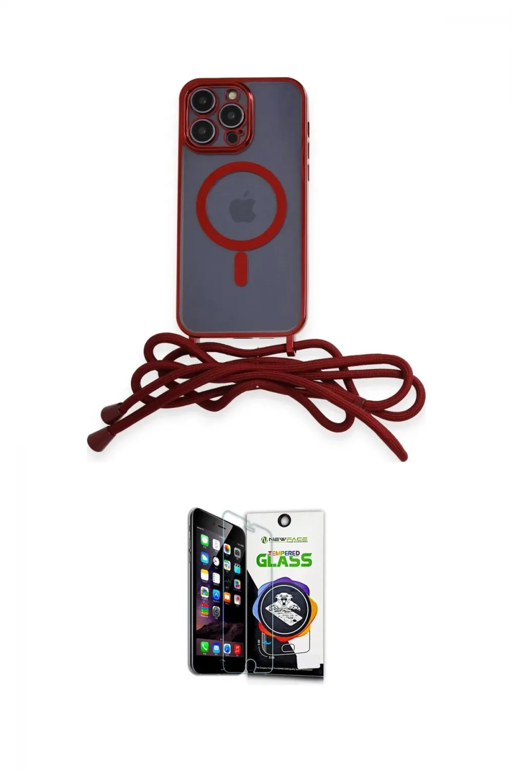 ieg™ iPhone 12 Pro Max Kılıf Eksen Özel Seri - Şeffaf Temperli Cam Ekran Koruyucu