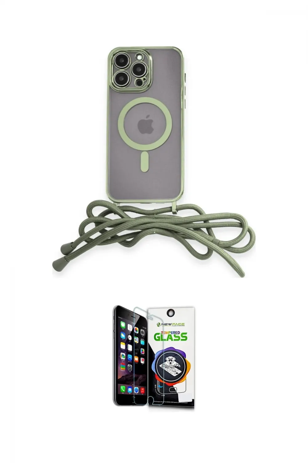 ieg™ iPhone 12 Pro Max Kılıf Eksen Özel Seri - Şeffaf Temperli Cam Ekran Koruyucu