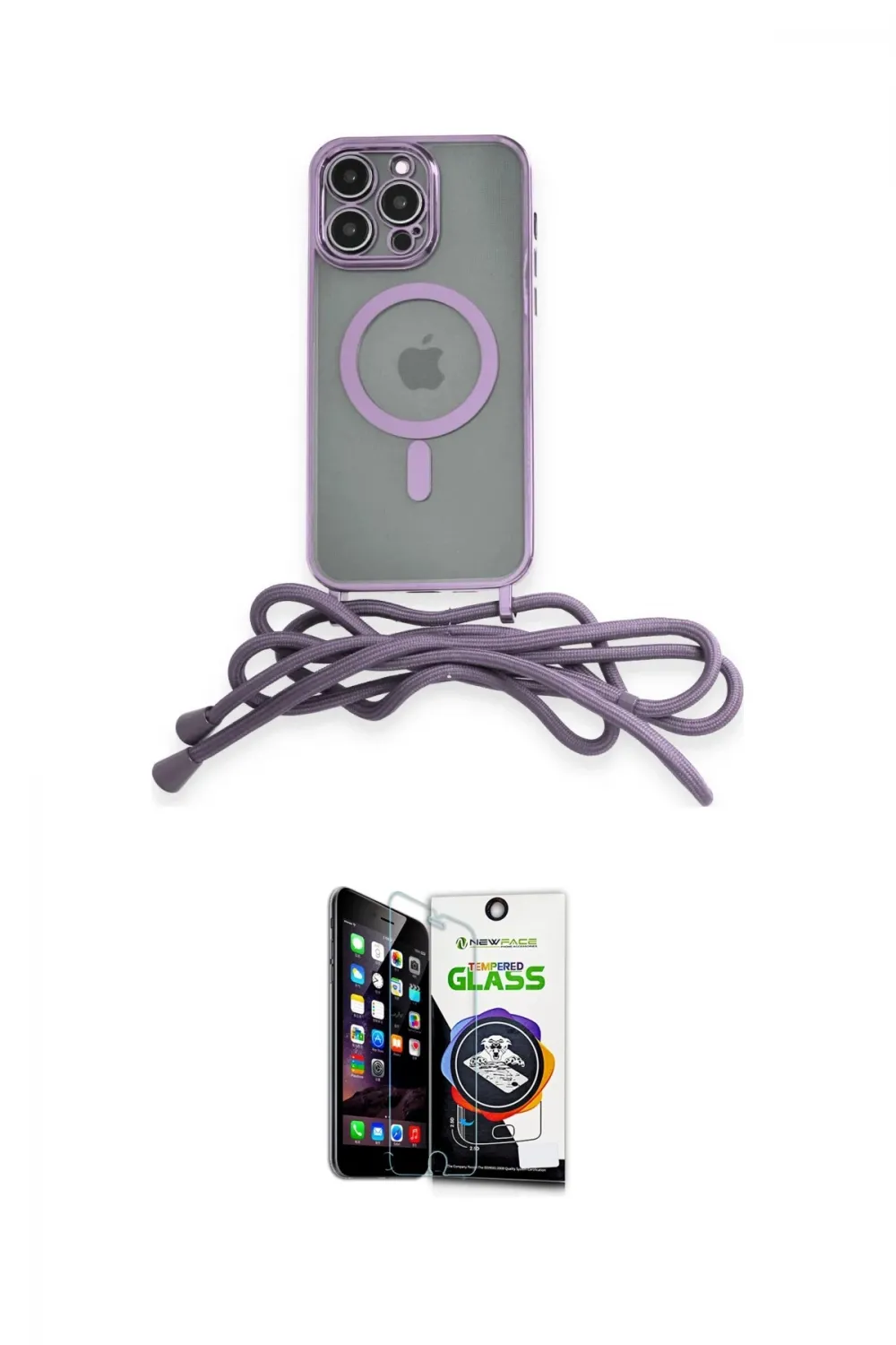 ieg™ iPhone 12 Pro Max Kılıf Eksen Özel Seri - Şeffaf Temperli Cam Ekran Koruyucu