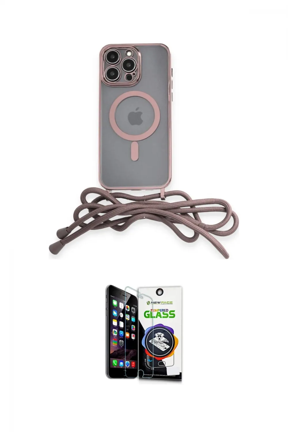 ieg™ iPhone 12 Pro Max Kılıf Eksen Özel Seri - Şeffaf Temperli Cam Ekran Koruyucu